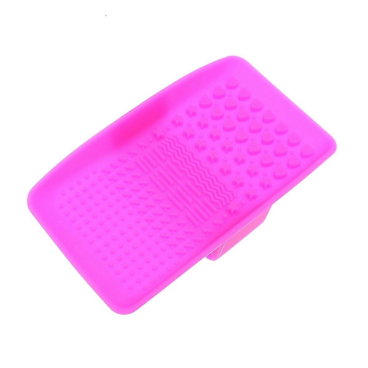 Makeup Brush Cleaning Tool Silicone Plate for Cleaning Use 2Pcs Rosy