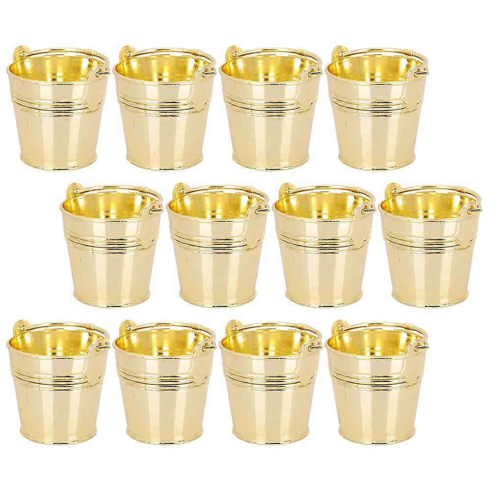 Beautiful Golden Small Bucket Ideal For Candy Storage Suitable For Wedding And Party Settings 24Pcs