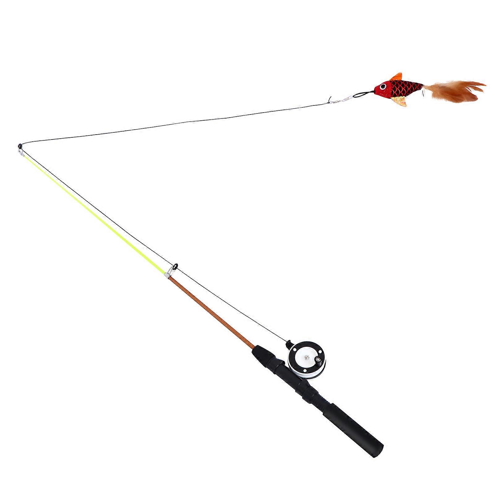 Cat Teaser Interactive Wand for Pet Use 2Pcs with Simulation Fish Design