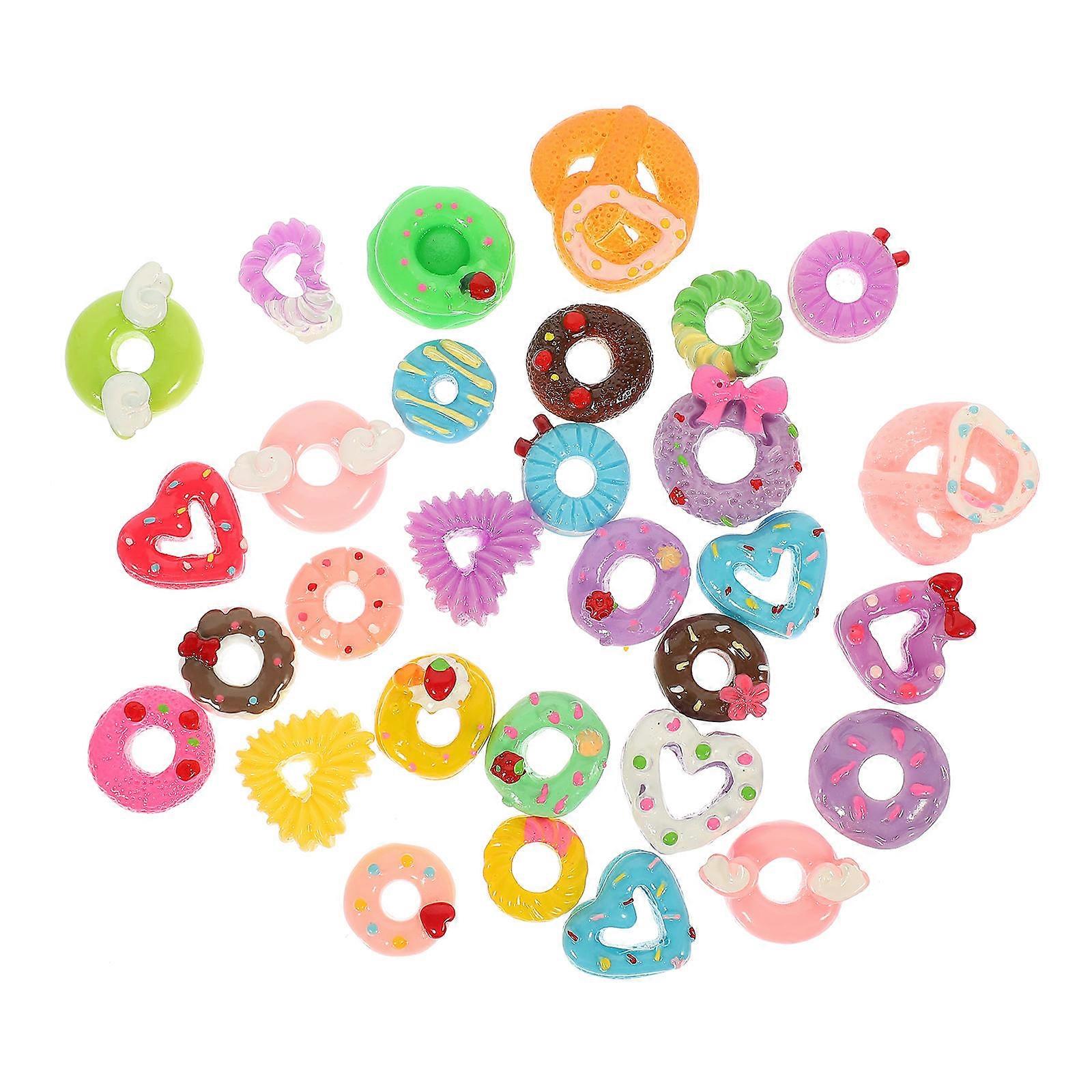 Handmade Phone Shell Ornaments for DIY 120Pcs Mini Donut Phone Case Decors
