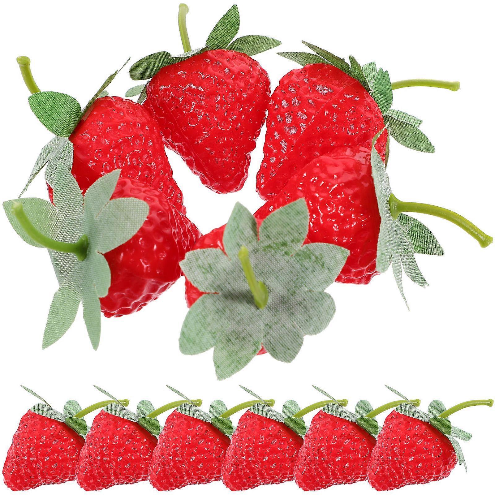 Simulated Strawberry Retail Store Display Fine Craftsmanship Red 5.50X3.00X3.00CM 24Pcs
