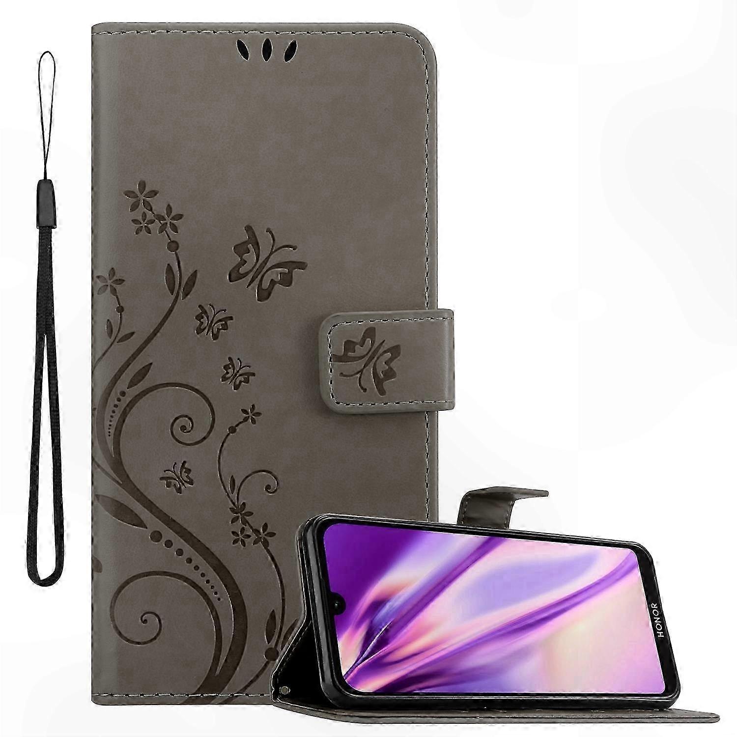 Floral Design Phone Case with Card Slot for Y5 2019 / Enjoy Play 8 / Honor 8S - Protective Shell