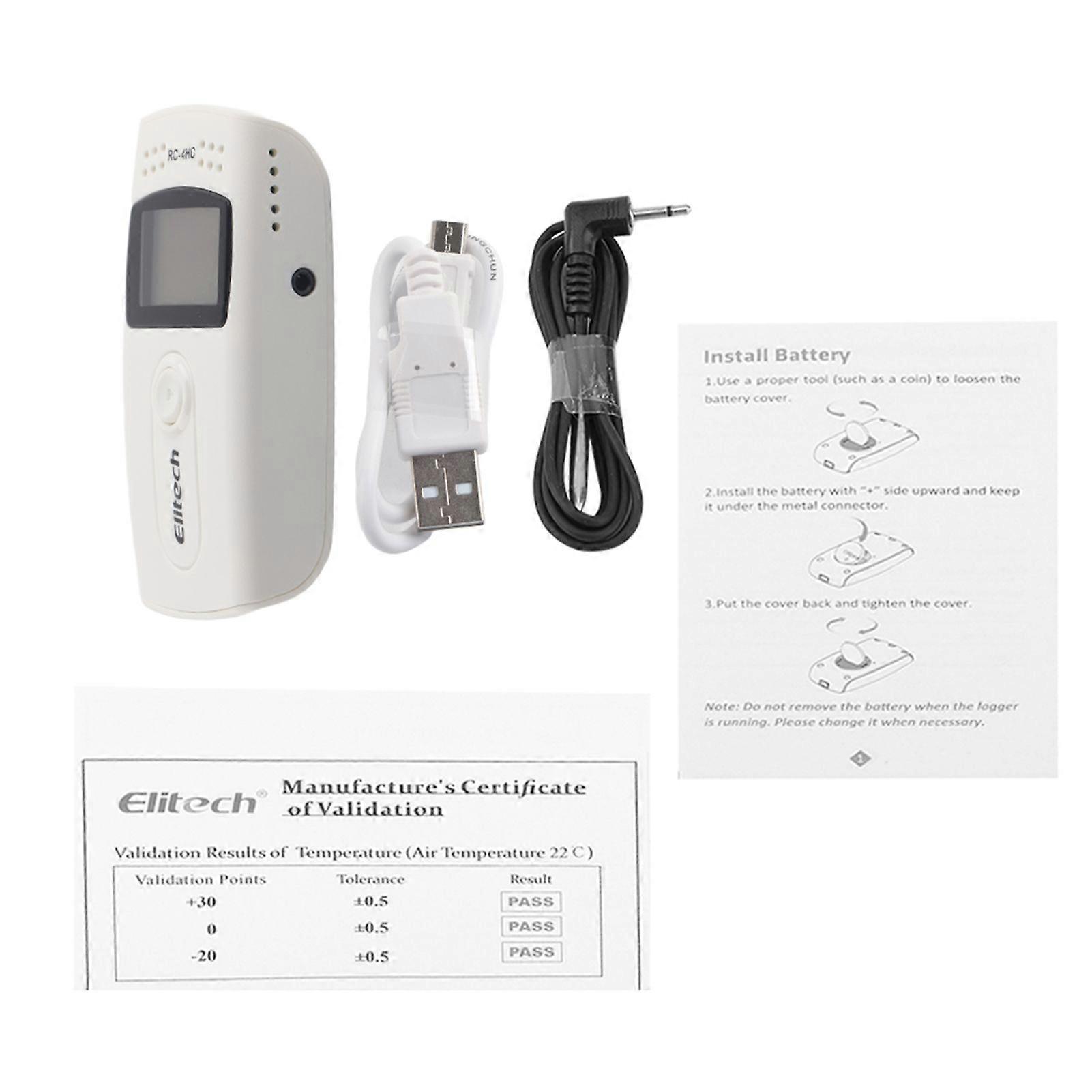 Temperature and Humidity Data Logger RC-4HC Resueable Mini Recorder USB with External Sensor