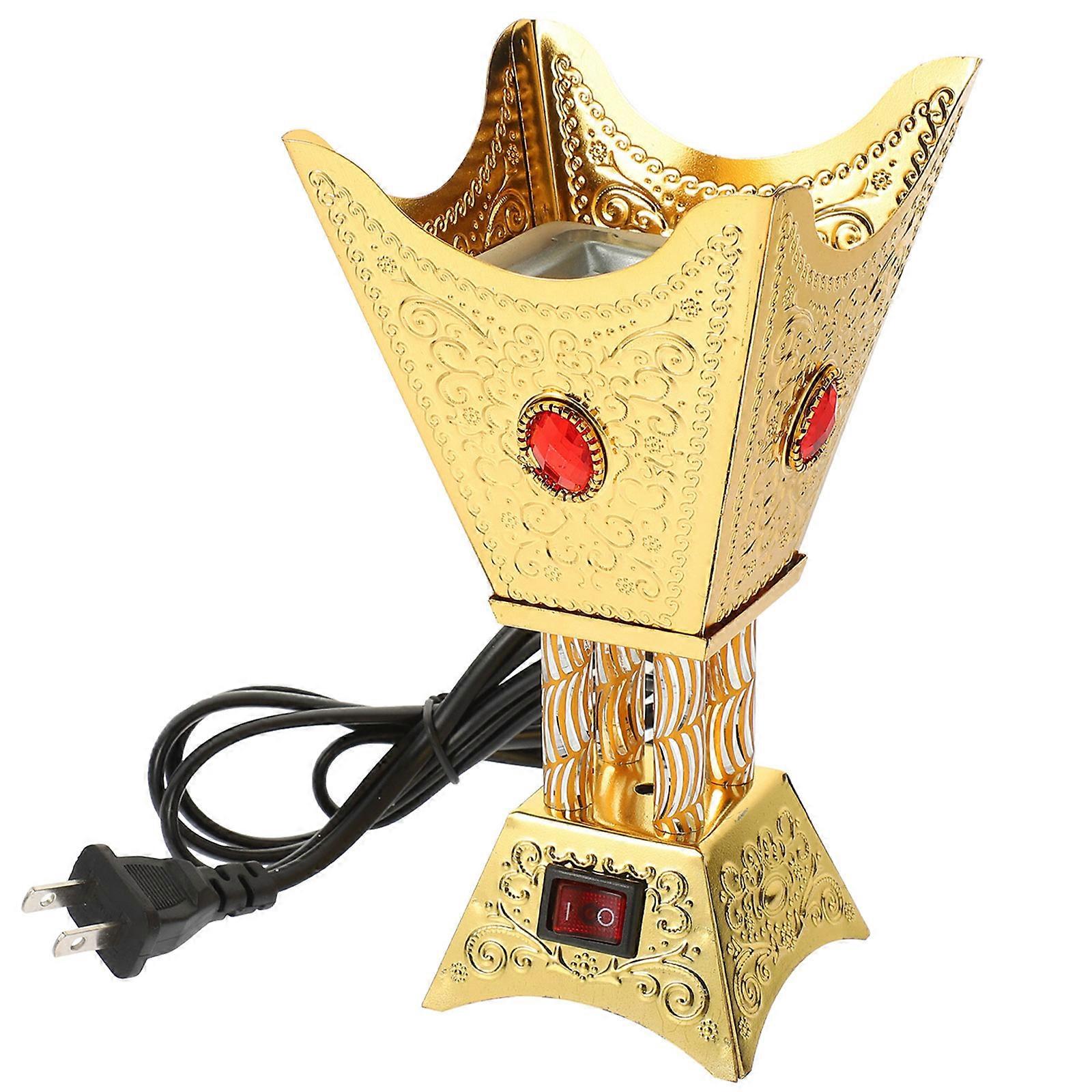 Røkelsesbrenner i metall, gyllen retro røkelseskar for dekorasjon, håndverk