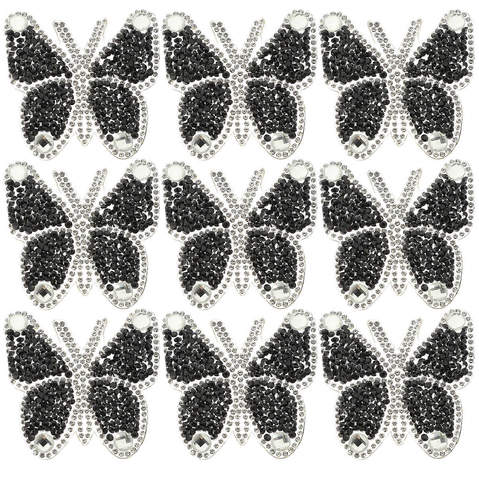Decorative Sewing Patches for Clothes 30Pcs Black Multi-Function Back Patches