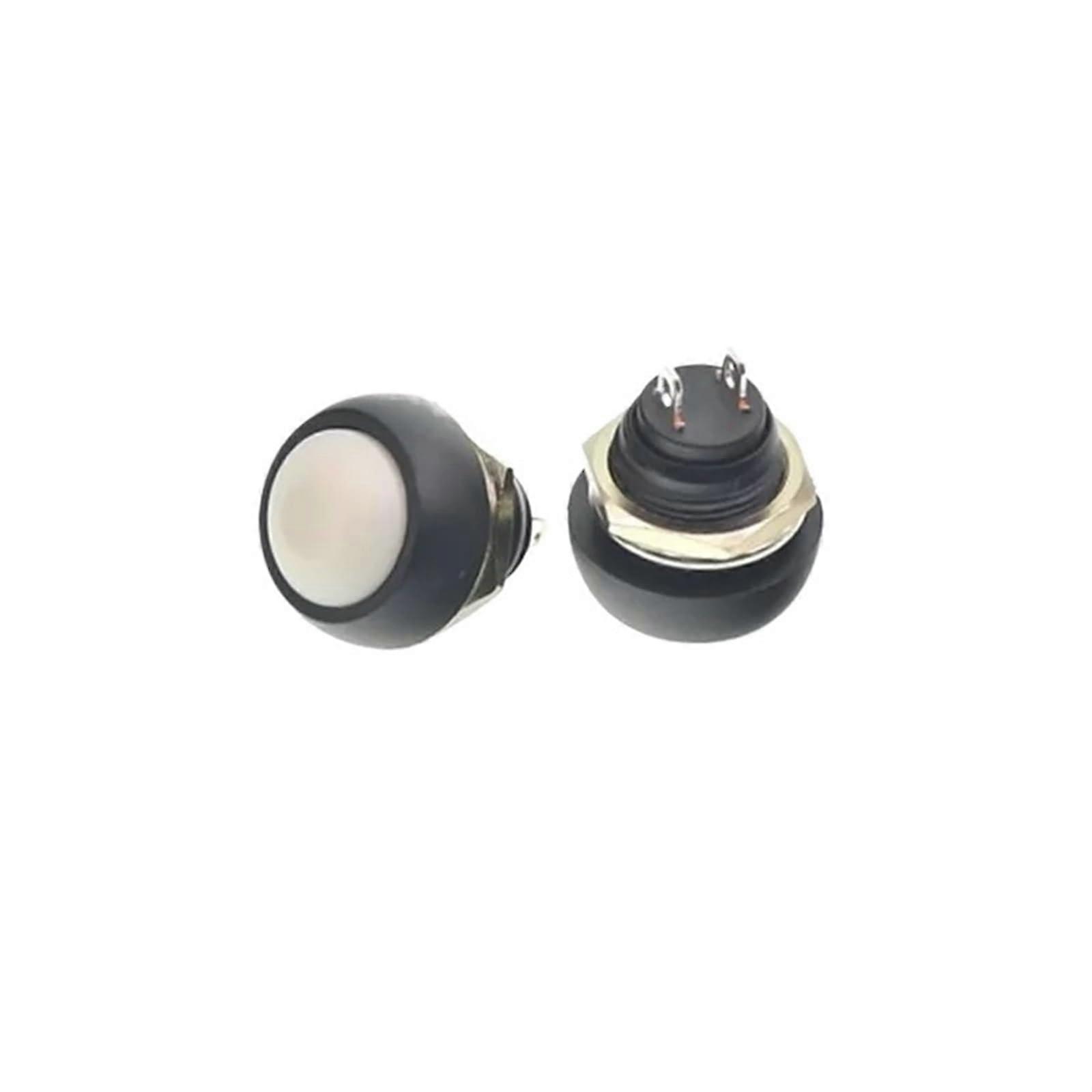 3A250VAC Mini Round Push Button Switch 12mm PBS-33A Self-Locking 33B Self-Reset 2Pin Electrical Equipment 20PCS White