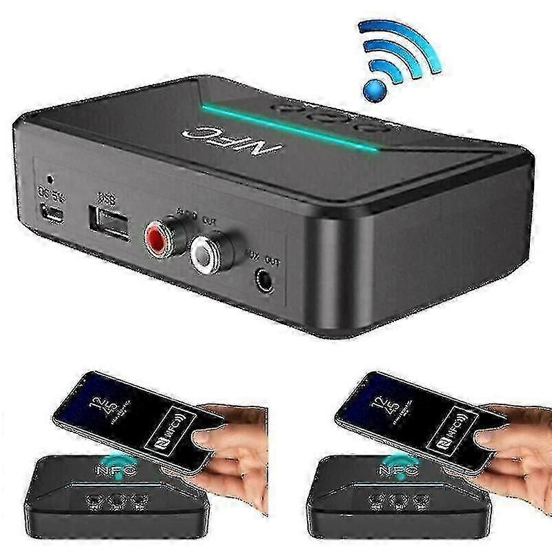 Wireless Bluetooth 5.0 Transmitter Receiver Rca Nfc Jack Aux Usb Audio Adapter