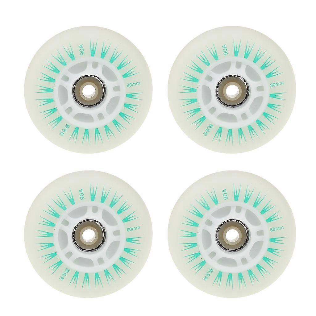 4 Pieces 76mm LED Lights Flashing Inline Skate Roller Skating Wheels Red