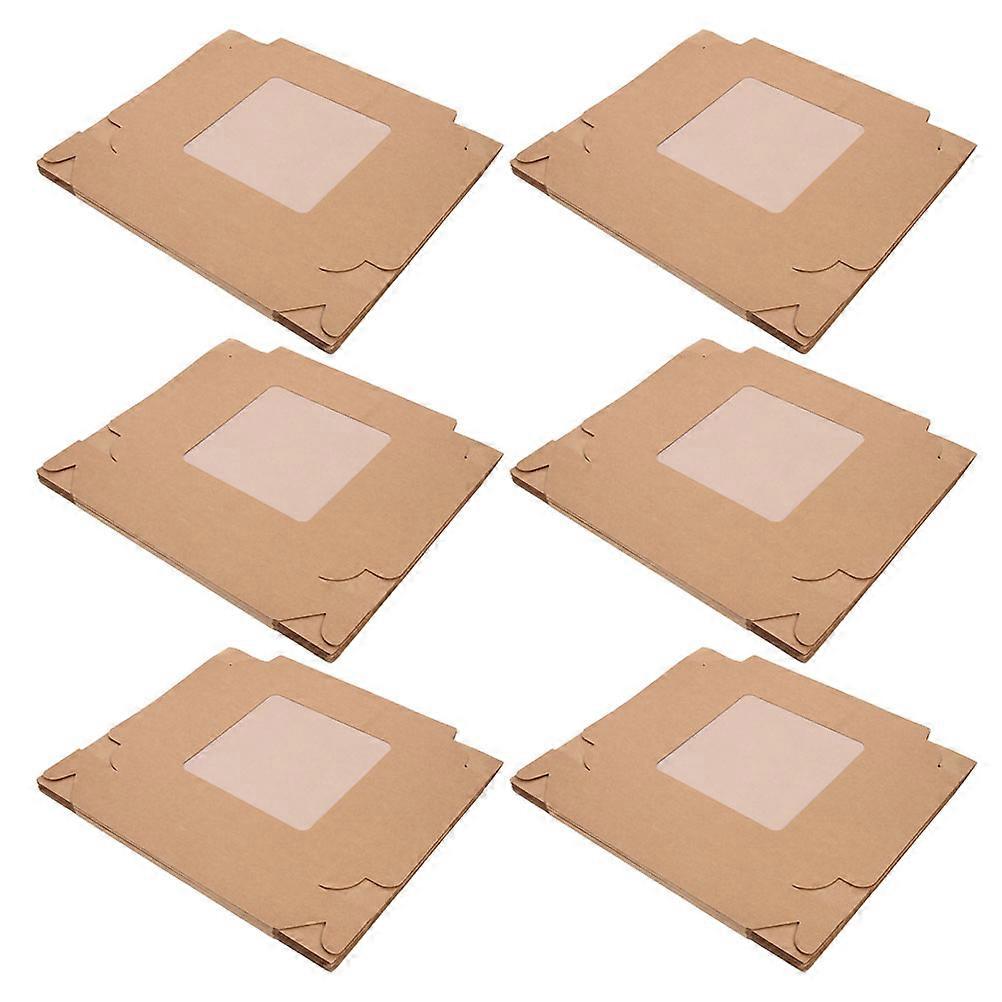 Cake Packaging Boxes Cupcake Boxes for Holding Candies 6Pcs Brown Clear Window