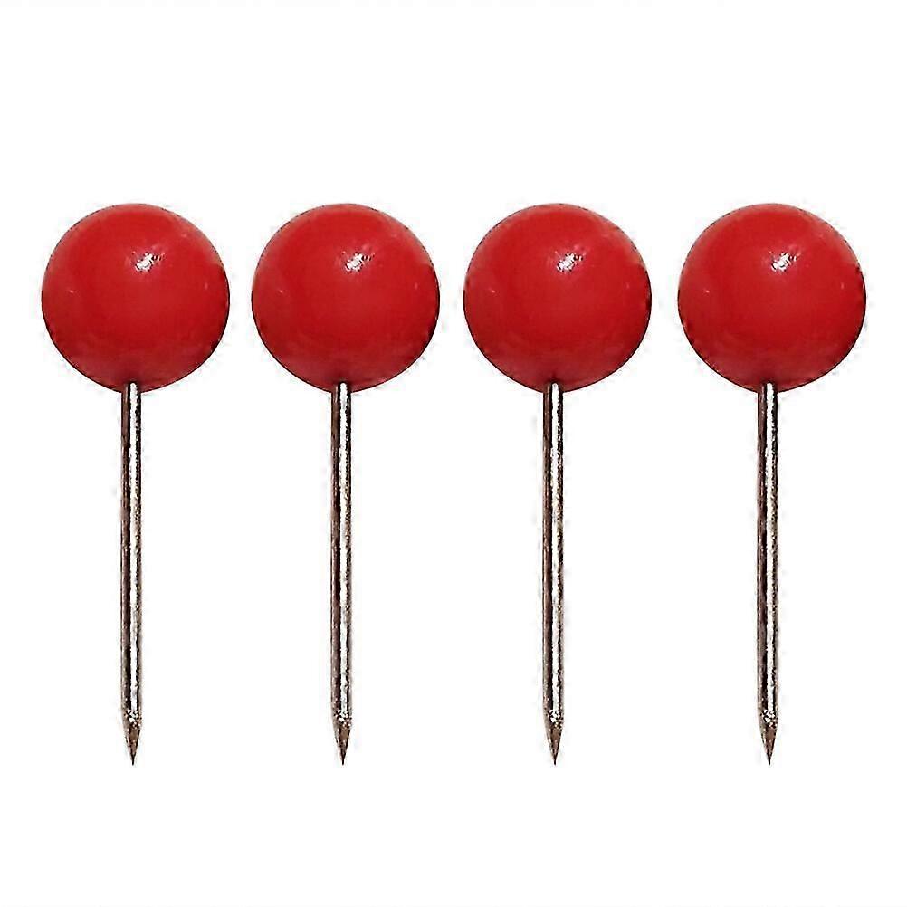 100Pcs Push Round Ball Head Map Tacks with Stainless Point for Office Home Crafts DIY Marking (Red)_i*