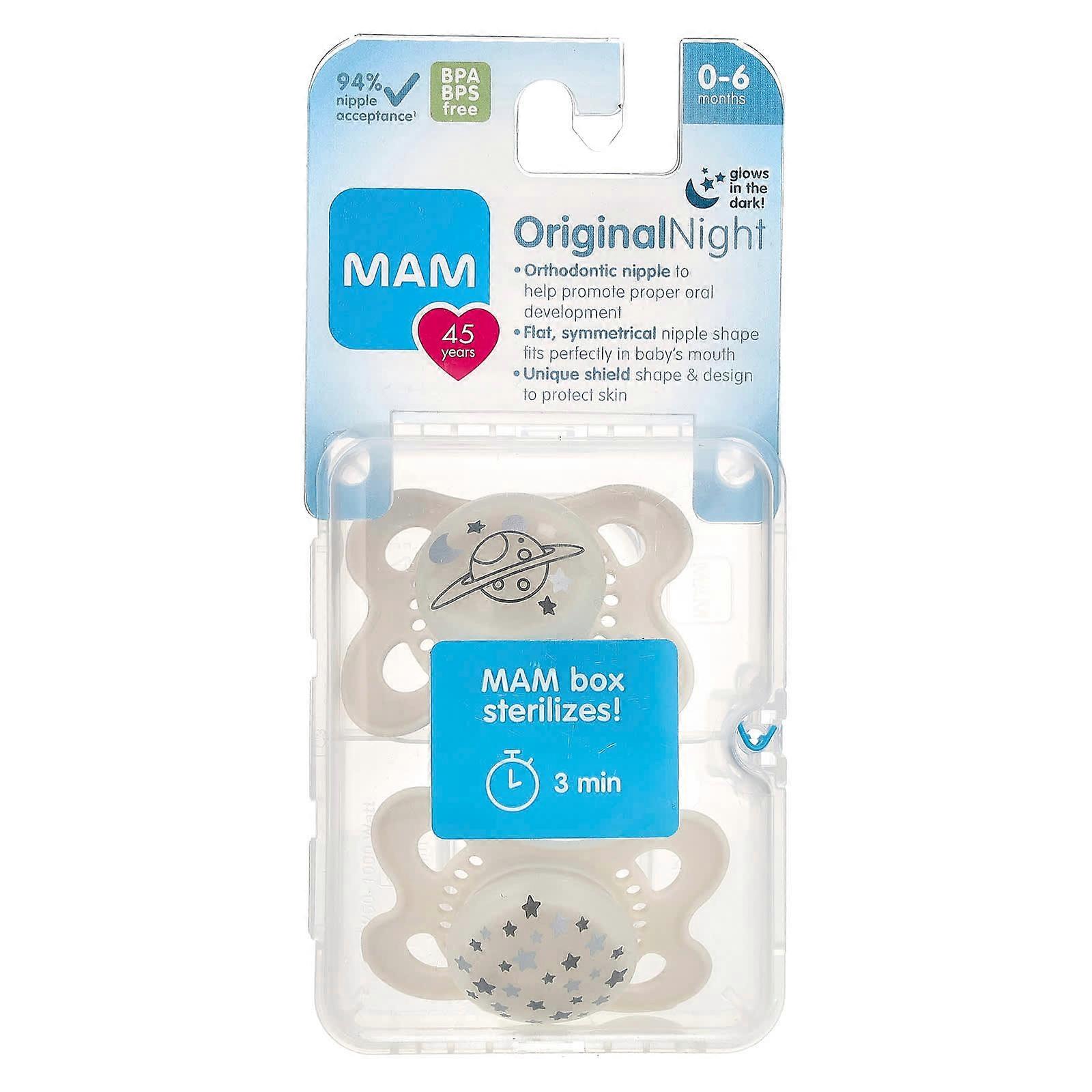 Original Night, Pacifier, 0-6 Months, 2 Count