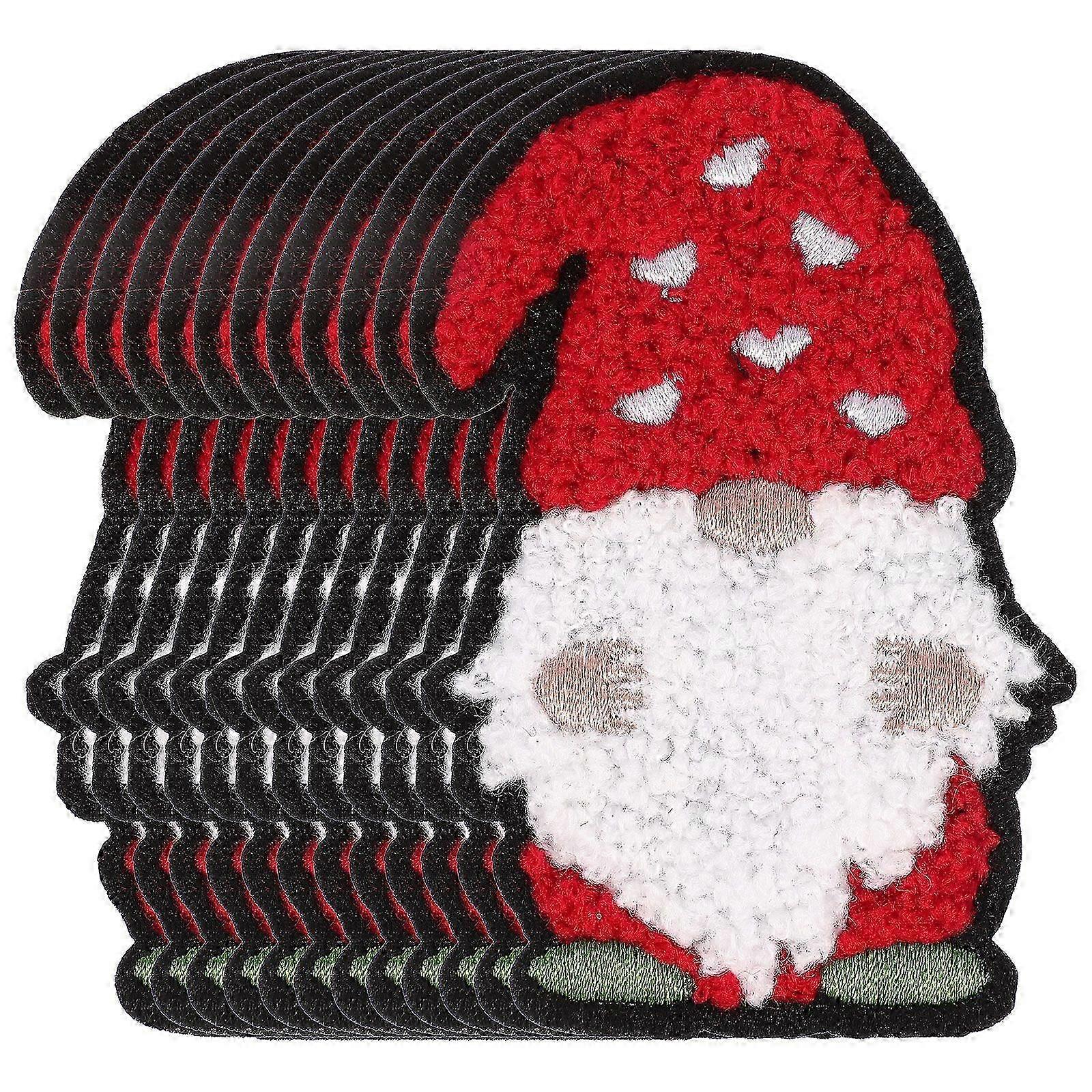 12Pcs Christmas Themed Coat Patches Polyester Clothes Patches Compact Craft Patches