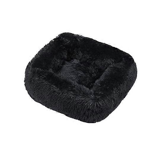 Large Rectangle Dog Bed Soft Felt Donut With SlipResistant Bottom Orthopedic For Small Dogs And Cats Size S Black