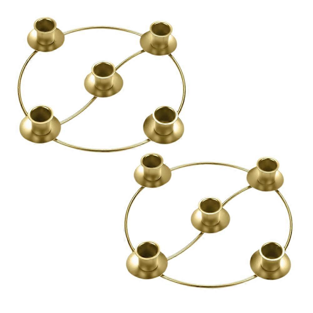 Advent Wreath Candle Holder, Round Advent Candle Holders for 5 Candles Advent and Christmas Decorations 2pcs