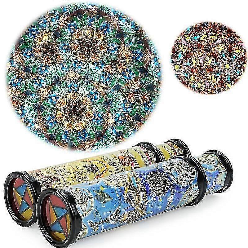 Set of 2 Magic Rotating Kaleidoscopes: Best Birthday Gift for Kids & Adults. Classic Viewing Experience withrand Quality