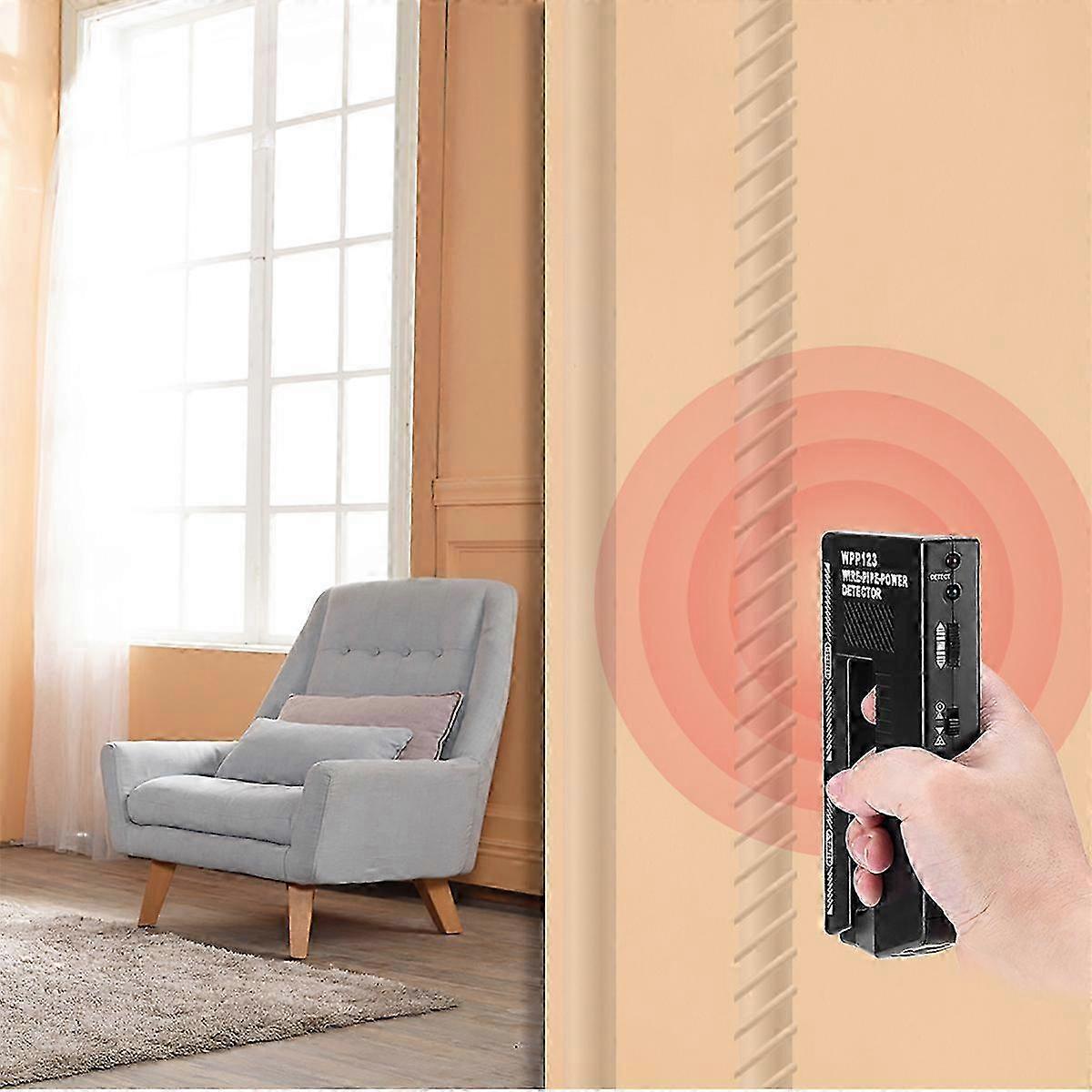 Wall Scanner, Wpp123 - Portable Tool - AC Metal Detector - Adjustable Power Supply - Pipe Finder - Household Wall Locator - Pointer (Black) 