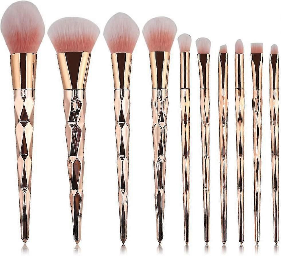 Makeup Brush Set Professional Unicorn Shiny Gold Diamond