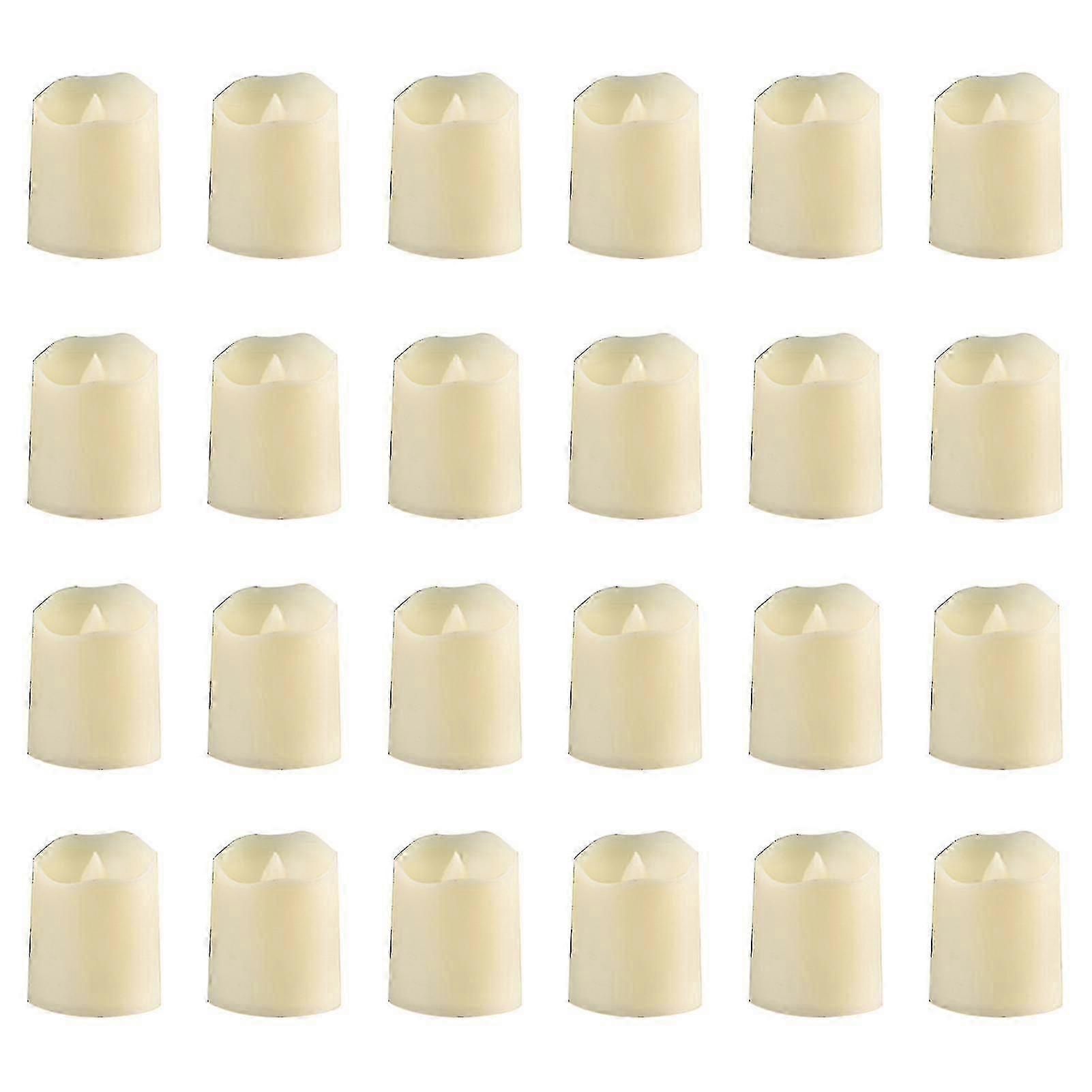 24pcs Button Battery Realistic Valentines Day LED Candle Light For Wedding