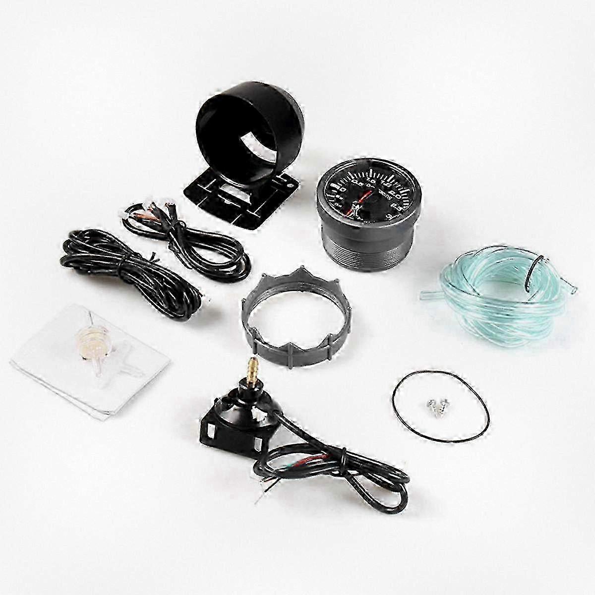 60mm White Amber Dual LED Turbo Boost Gauge 3 Bar Warning Display for Car Performance Monitoring