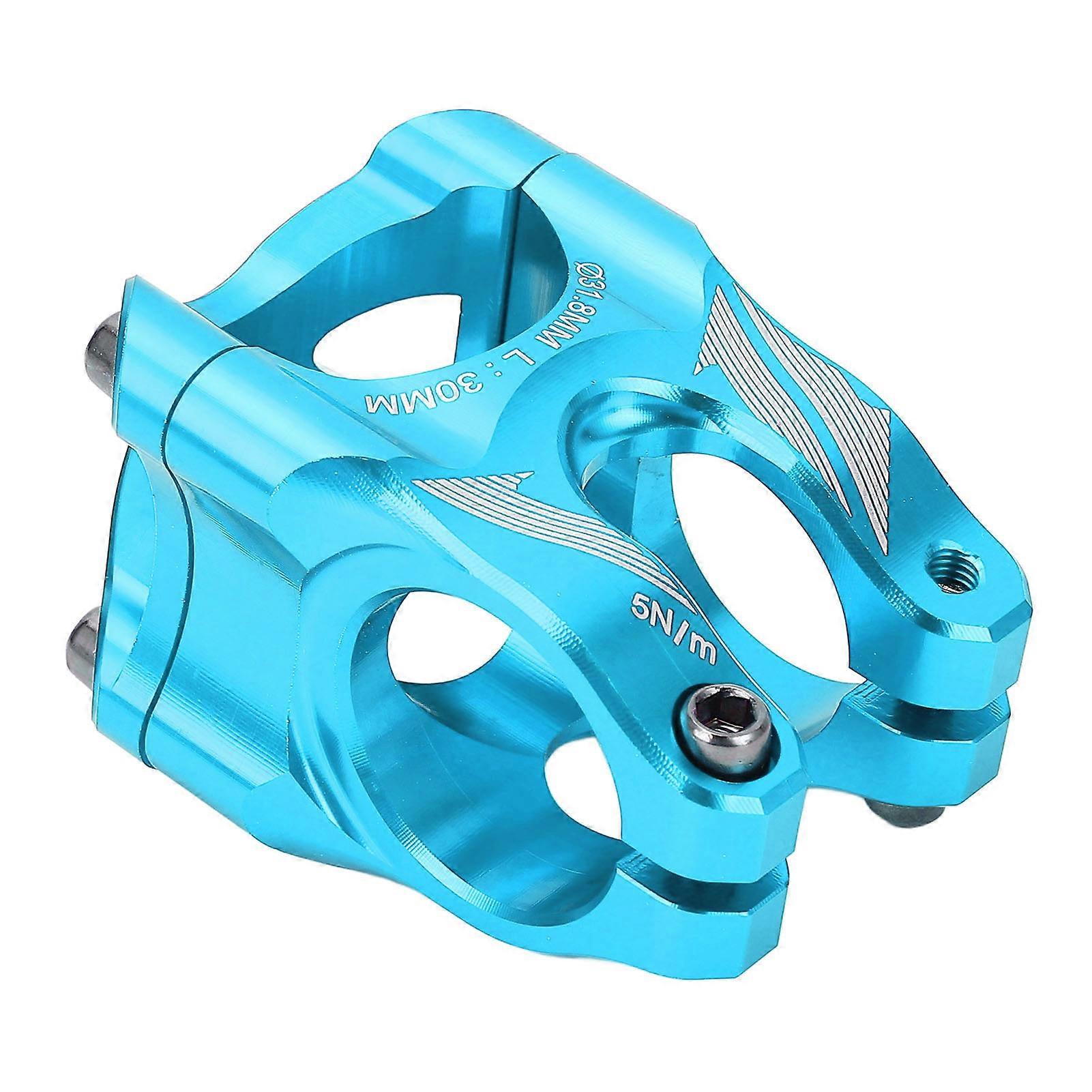 Lightweight CNC Aluminum Alloy Mountain Bike Stem 0 Degree Short Handlebar Stem for Downhill Climbing Cycling Blue 