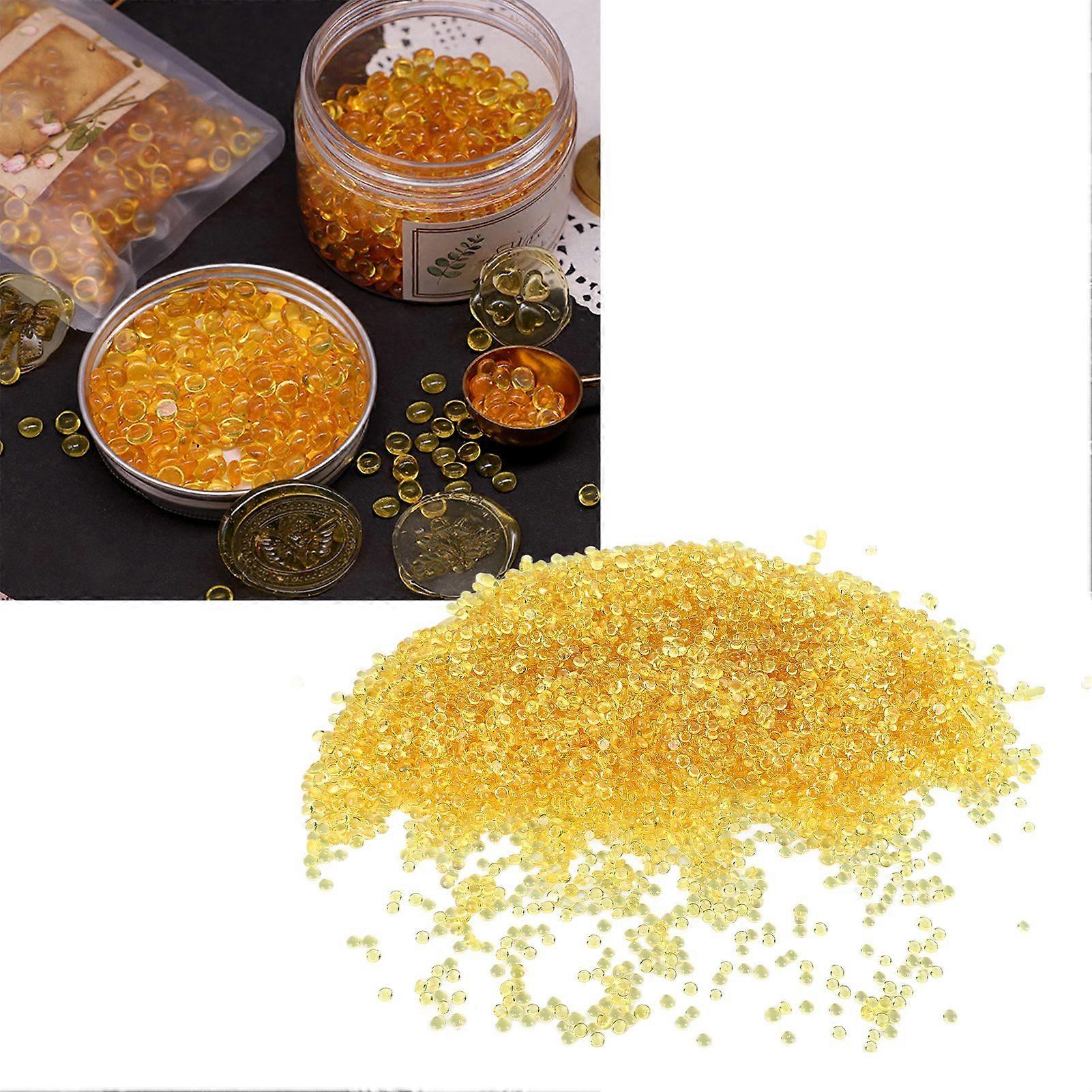 Sealing Wax Beads Gold Color Odourless Smokeless Transparent Quick Drying Wax Stamp Beads for Envelope Card Making 