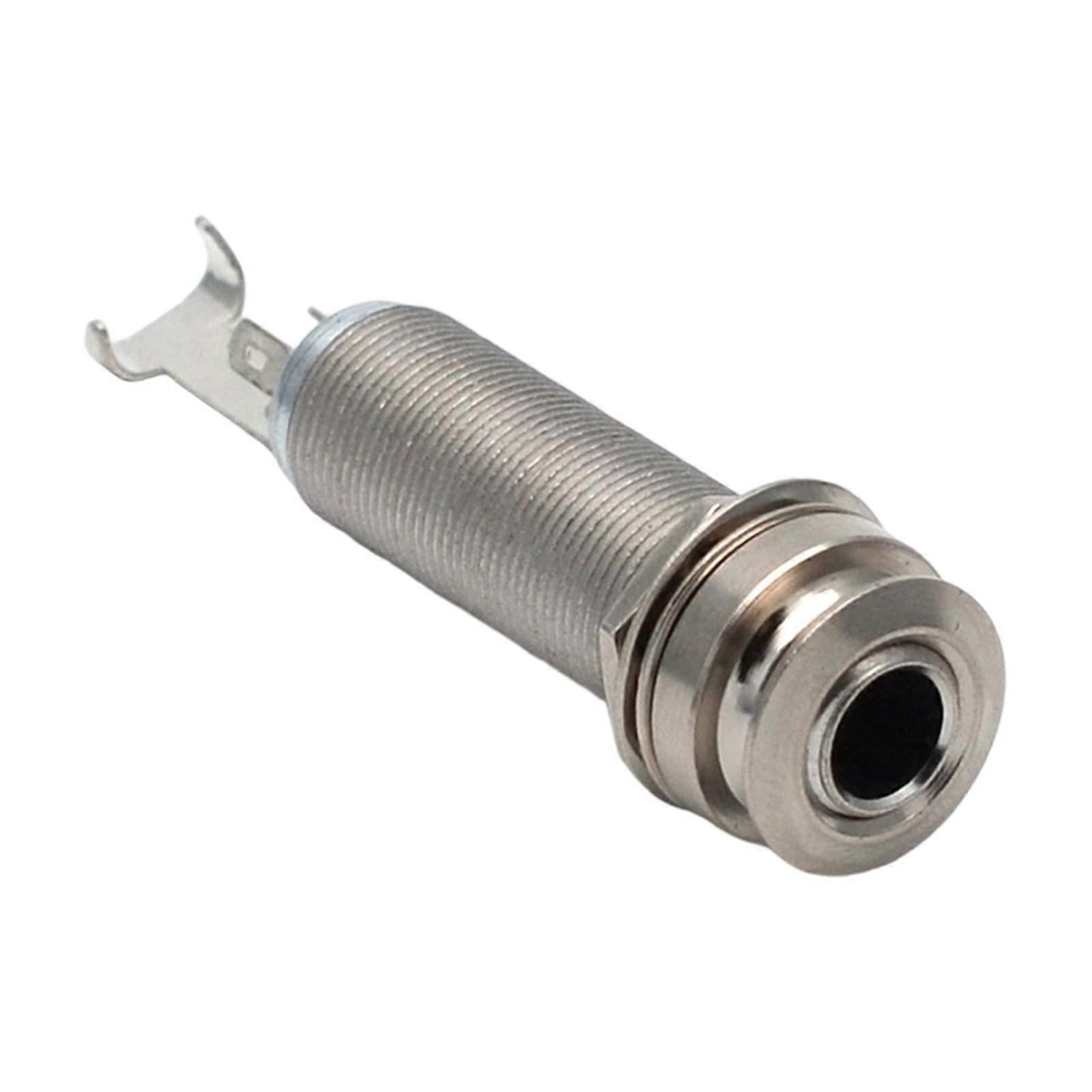 High Performances Metal Guitar Endpin Connector 6.35mm Plug Stereo Output Optimized for Stage Studio Use  Silver