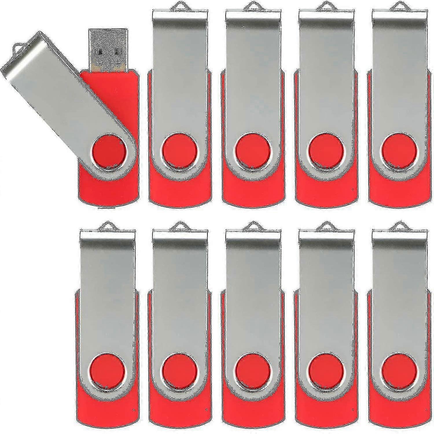10 Pack Usb Flash Drives Usb 2.0 Thumb Drive Bulk Pack Swivel Memory Stick Fold Storage Jump Drive Zip Drive-Good