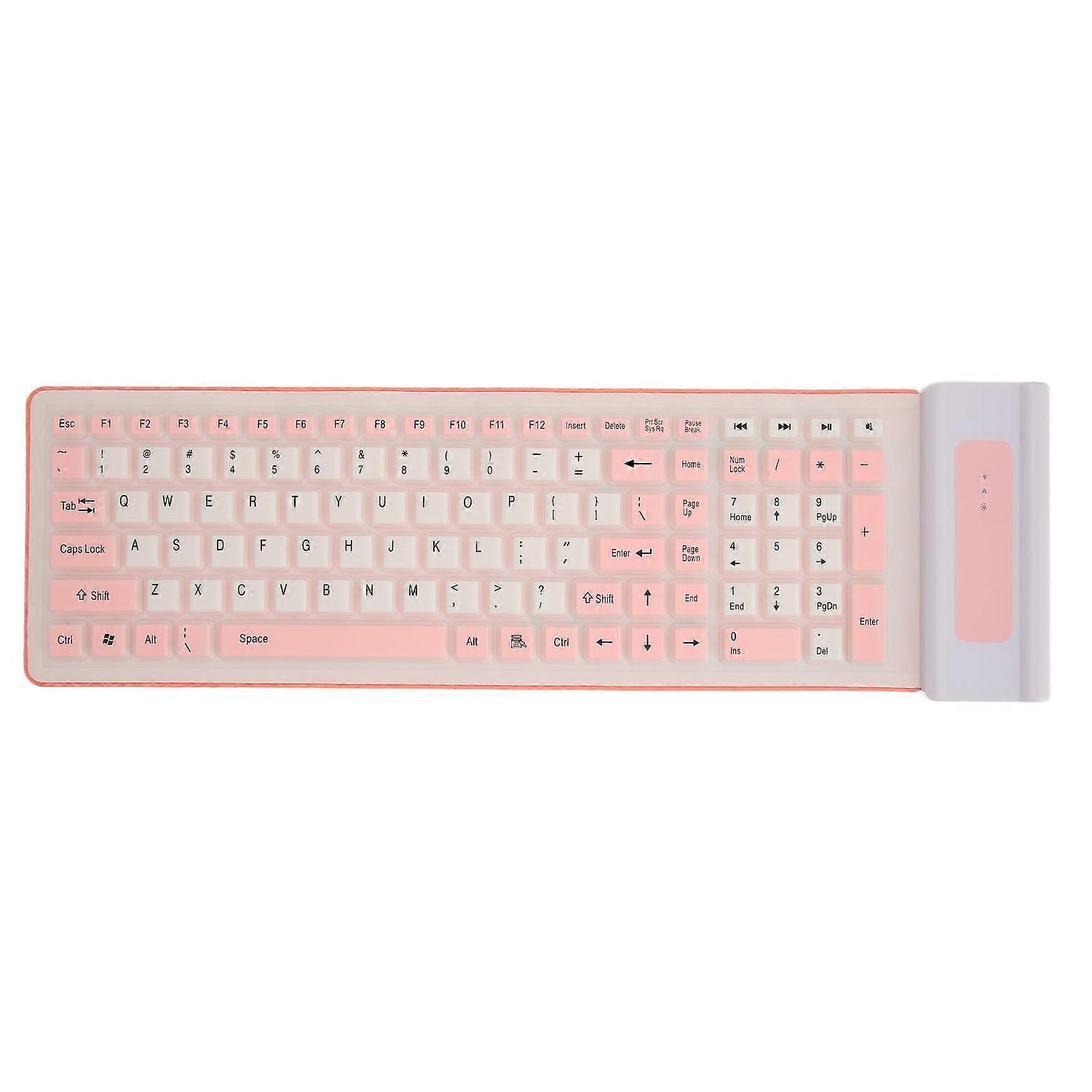 Silicone Keyboard 107 Keys Waterproof Dustproof Folding Two Colors 2.4G Wireless USB Soft Silicone S