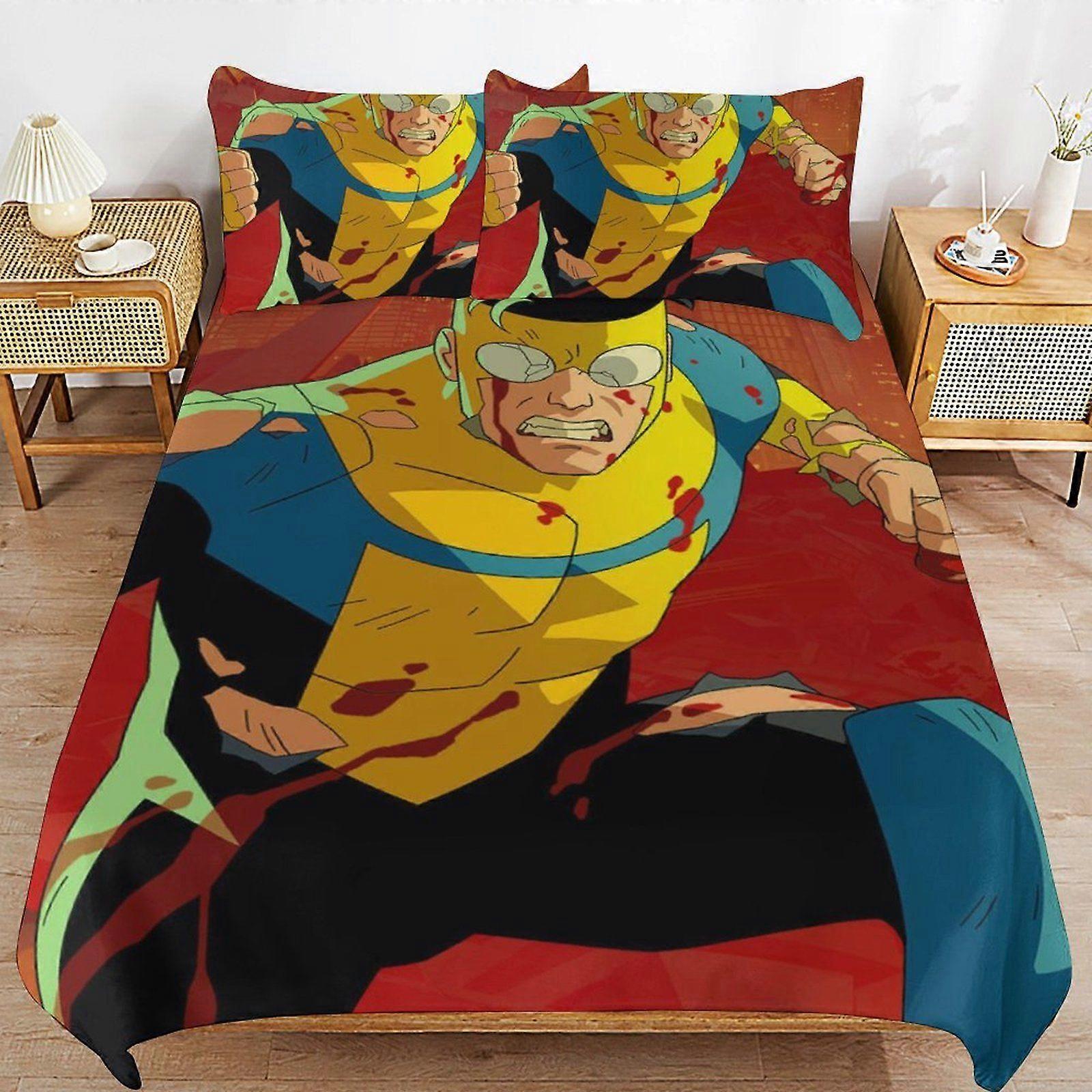 d488 Invincible Flexible Fit Bedding Ready Stitch Line Wrinkle Free Soft Zipper Duvet Cover Sets Use Case b488