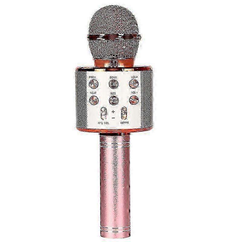 Wireless Bluetooth Karaoke Microphone Player for Home KTV Use, Rose Gold