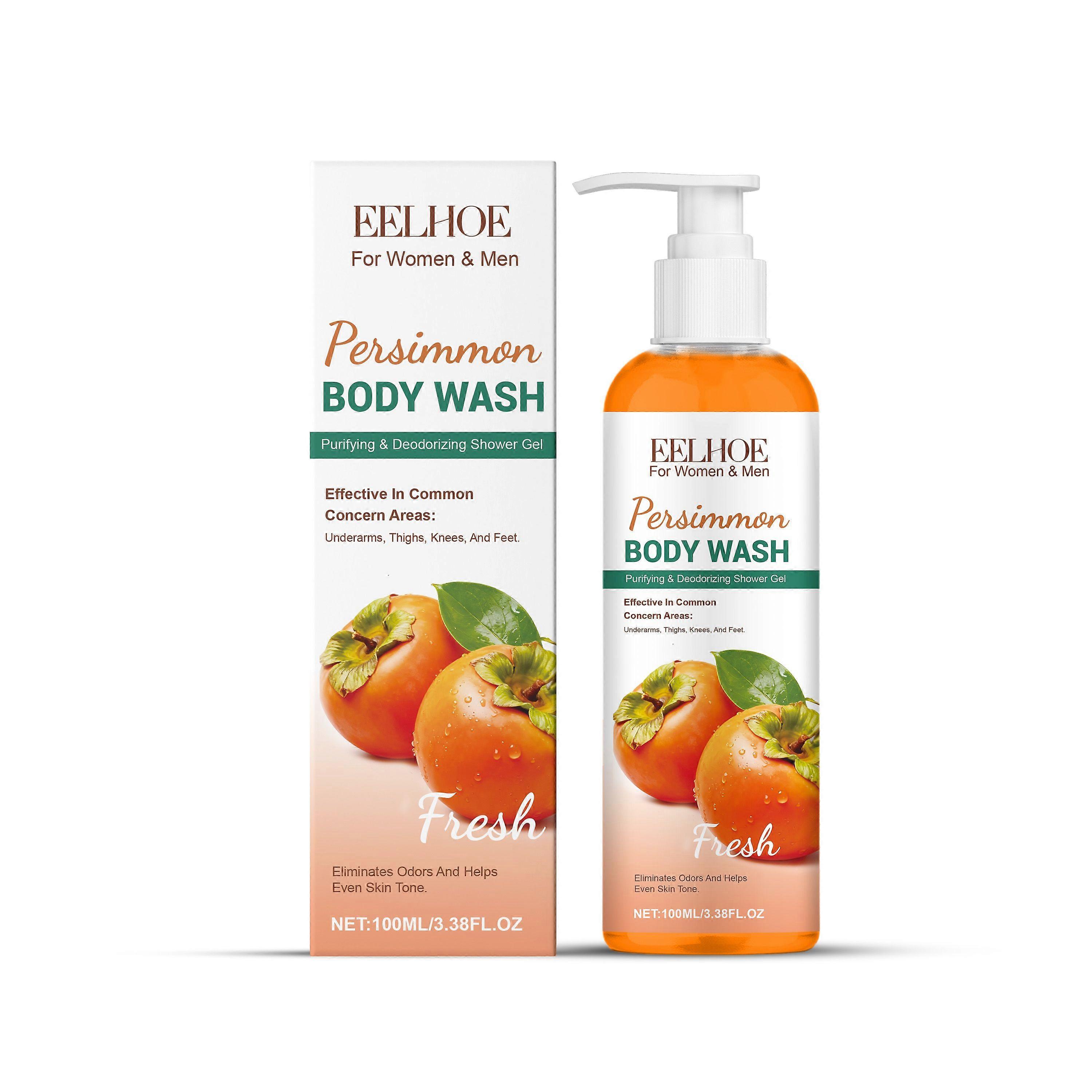 EELHOE Persimmon Refreshing Body Wash Cleanses Dirt And Oil From The Body And Skin, Providing A Refreshing And Smooth Texture