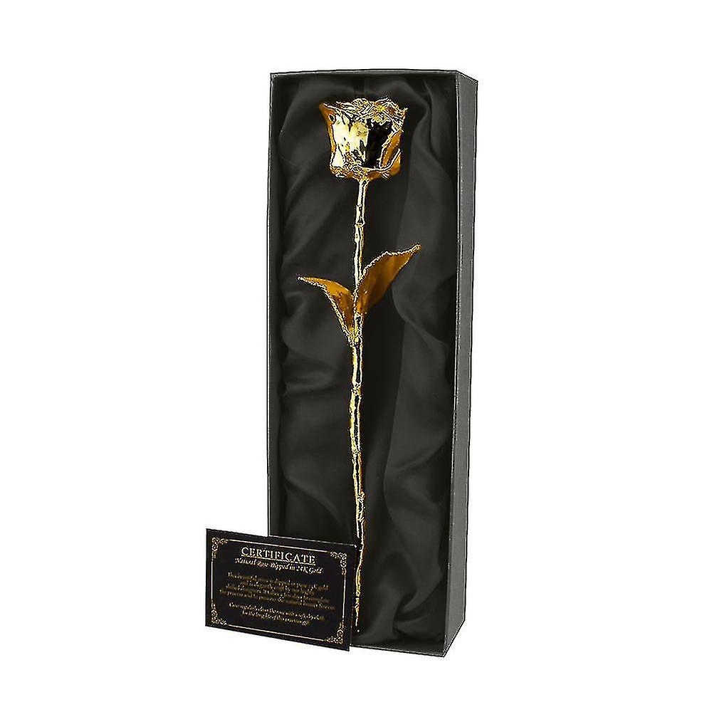 Gullbelagt evighet rose i gaveeske