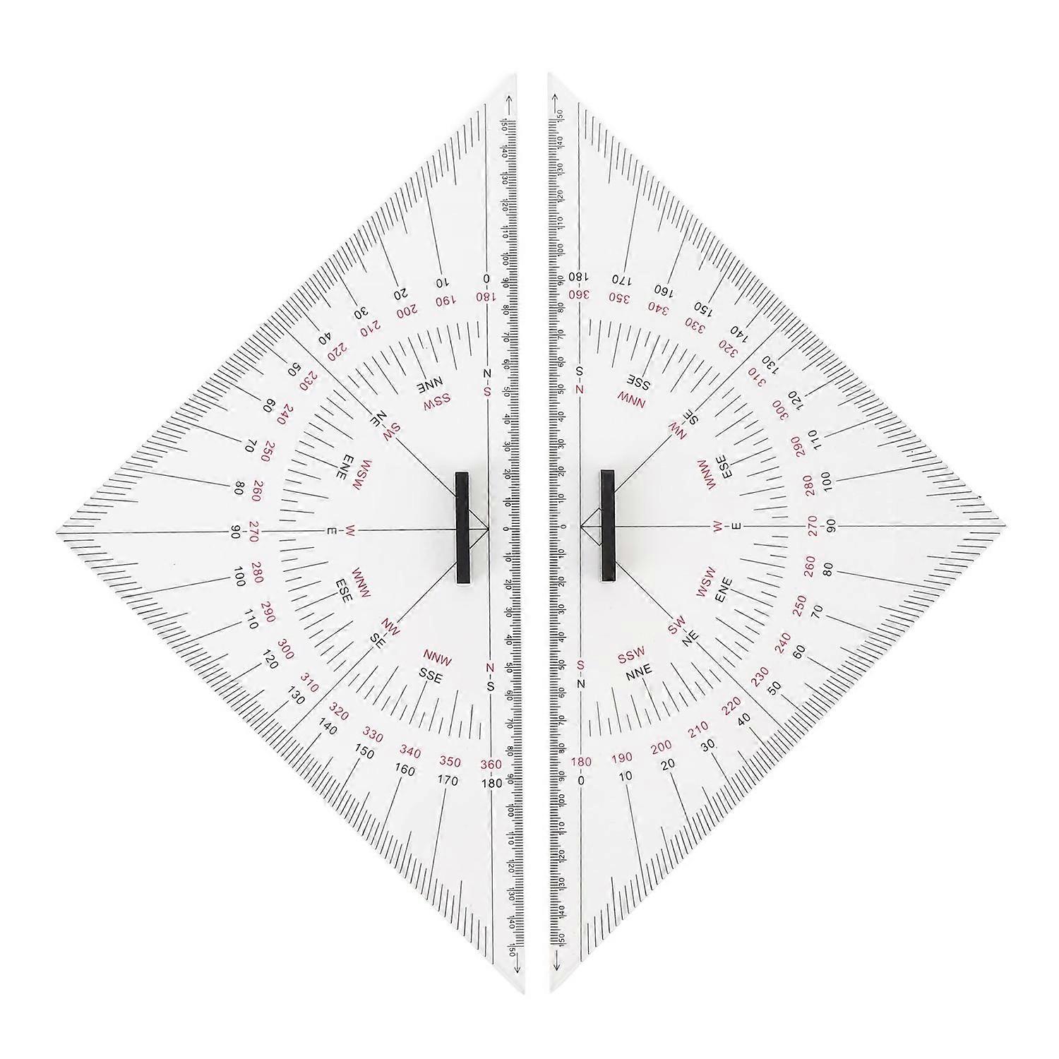 Chart Drawing Triangle Ruler Precise Scale Transparent 300mm Acrylic Easy to Use for Nautical Naviga