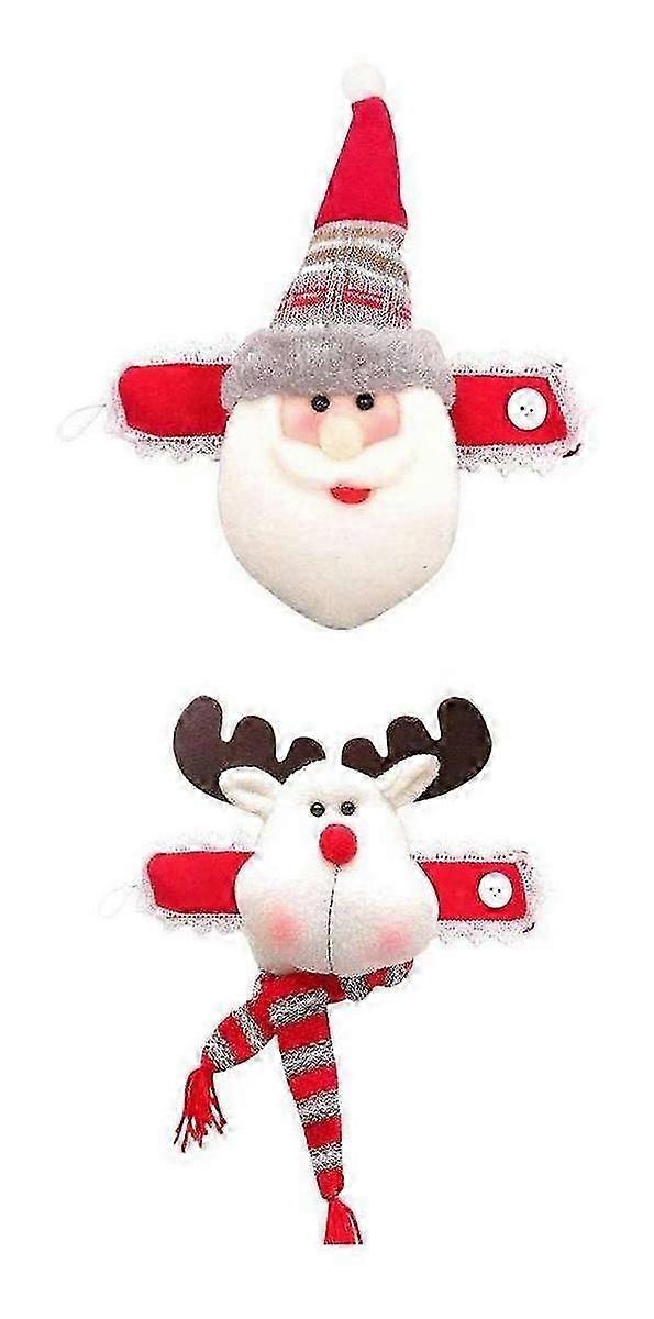 Christmas Decorations Christmas Curtain Buttons Christmas Leather Curtain Buttons Christmas Decoration Supplies Window Decoration (Red) (2PCS)