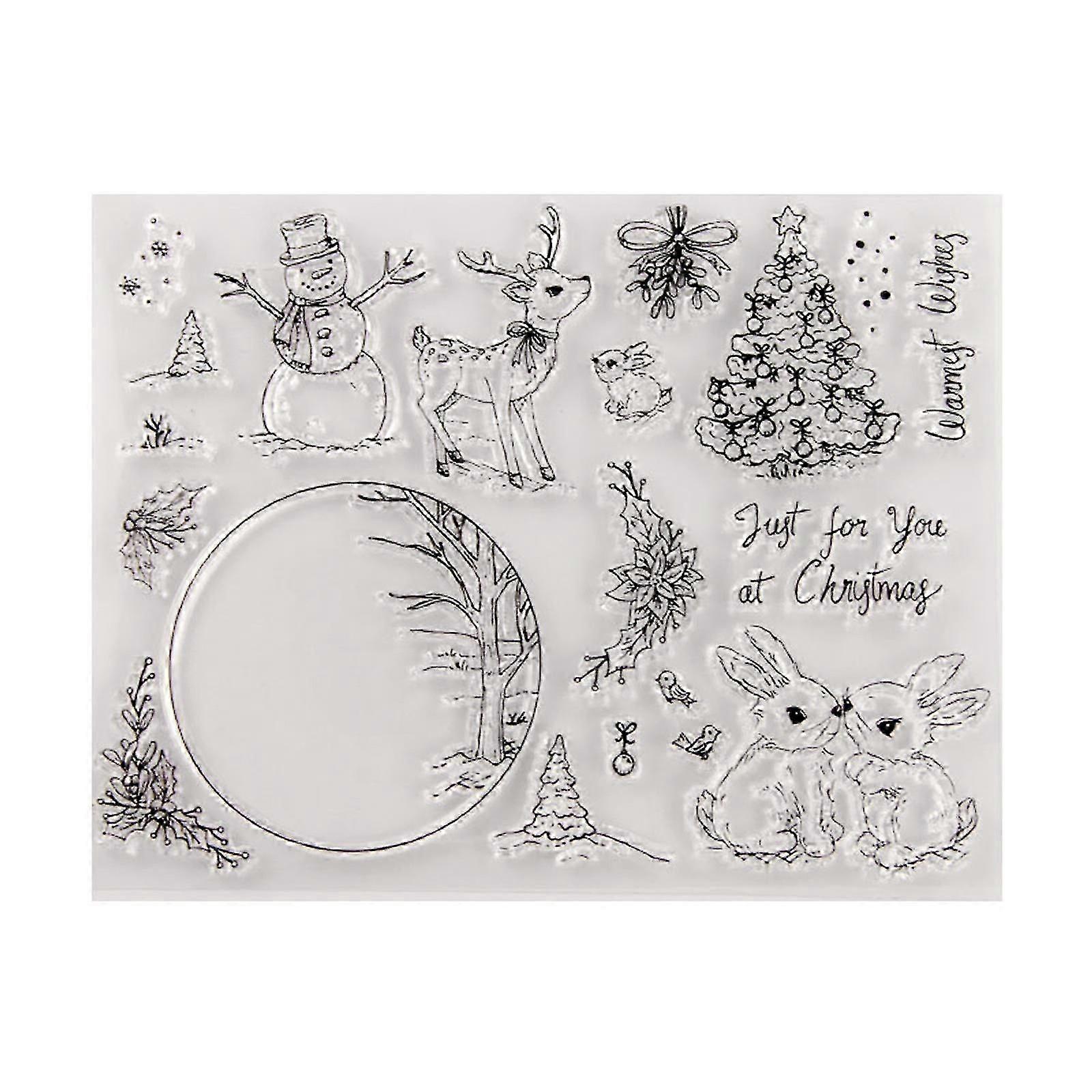 Christmas Transparent Edition Seal Merry Christmas Letter Scrapbook Christmas Snowman Christmas Tree Stamp Tool