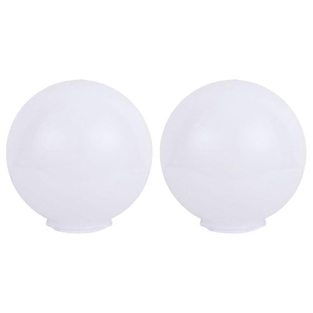 Eease 2Pcs White Acrylic Lamp Post Globe with Neckless Opening