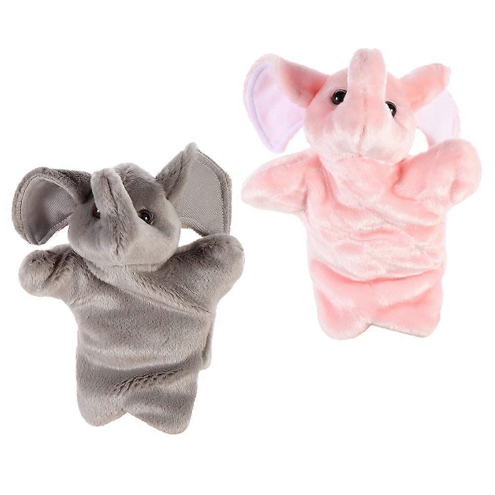 Elephants Hand Puppet Toy for Playing 2Pcs Interactive Cartoon Parent-Child Fun