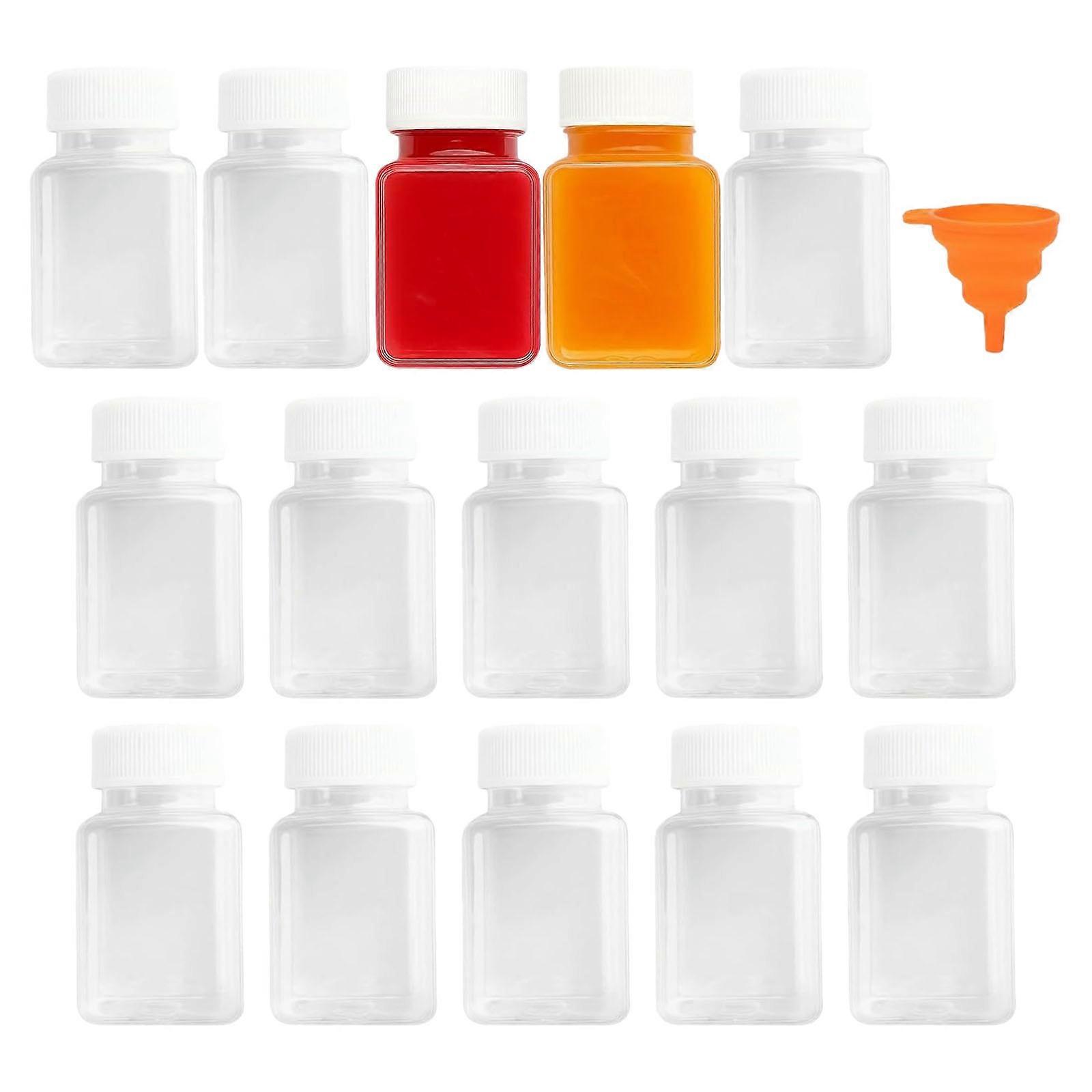 15pcs 100ml Square Plastic Storage Bottles Stackable Designs Secure Lid Kitchen Bath Accessory Multicolor