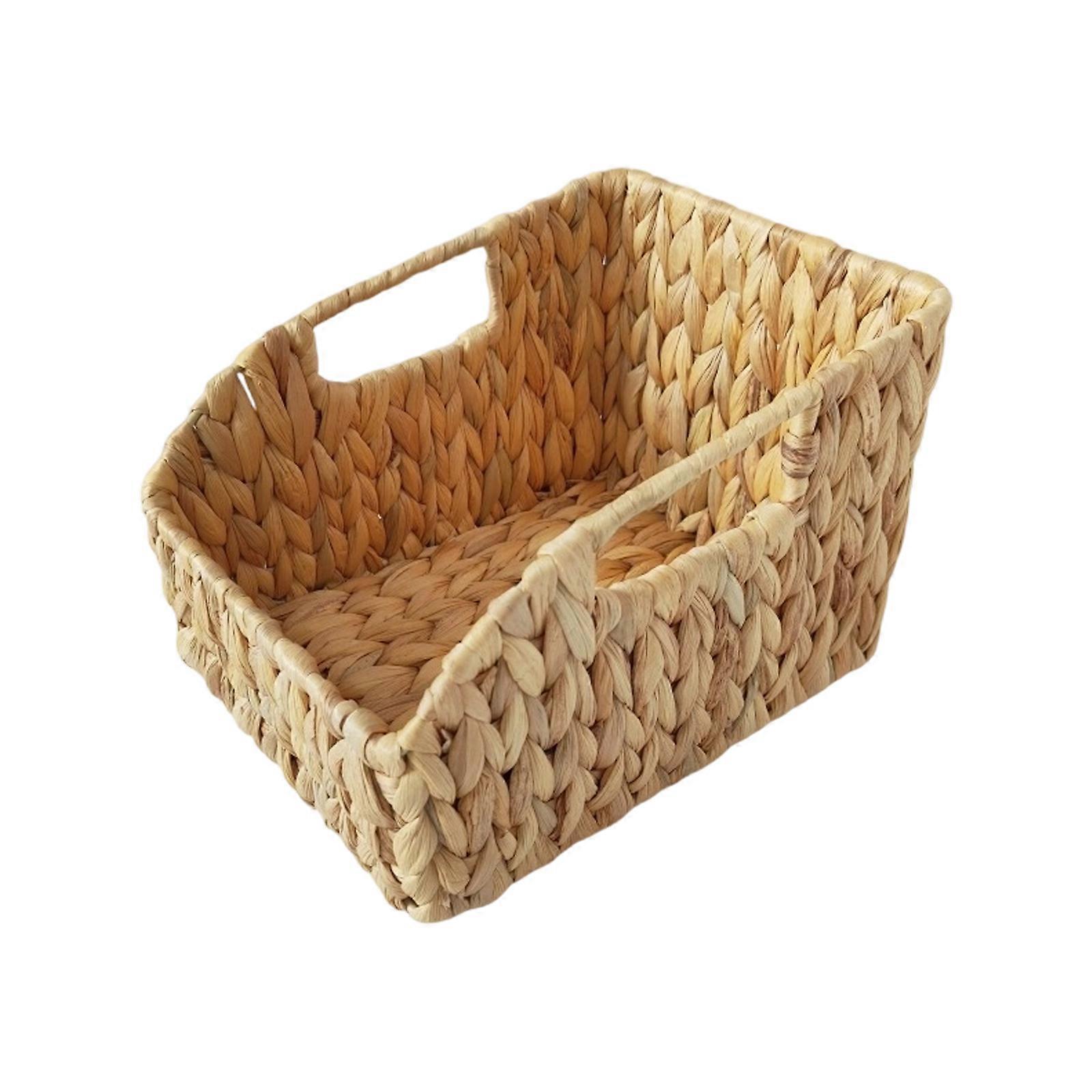 User Friendly Water Hyacinth Storage Basket Decorative Home Accent Multipurpose Use Scandinavian Storage Bin  S