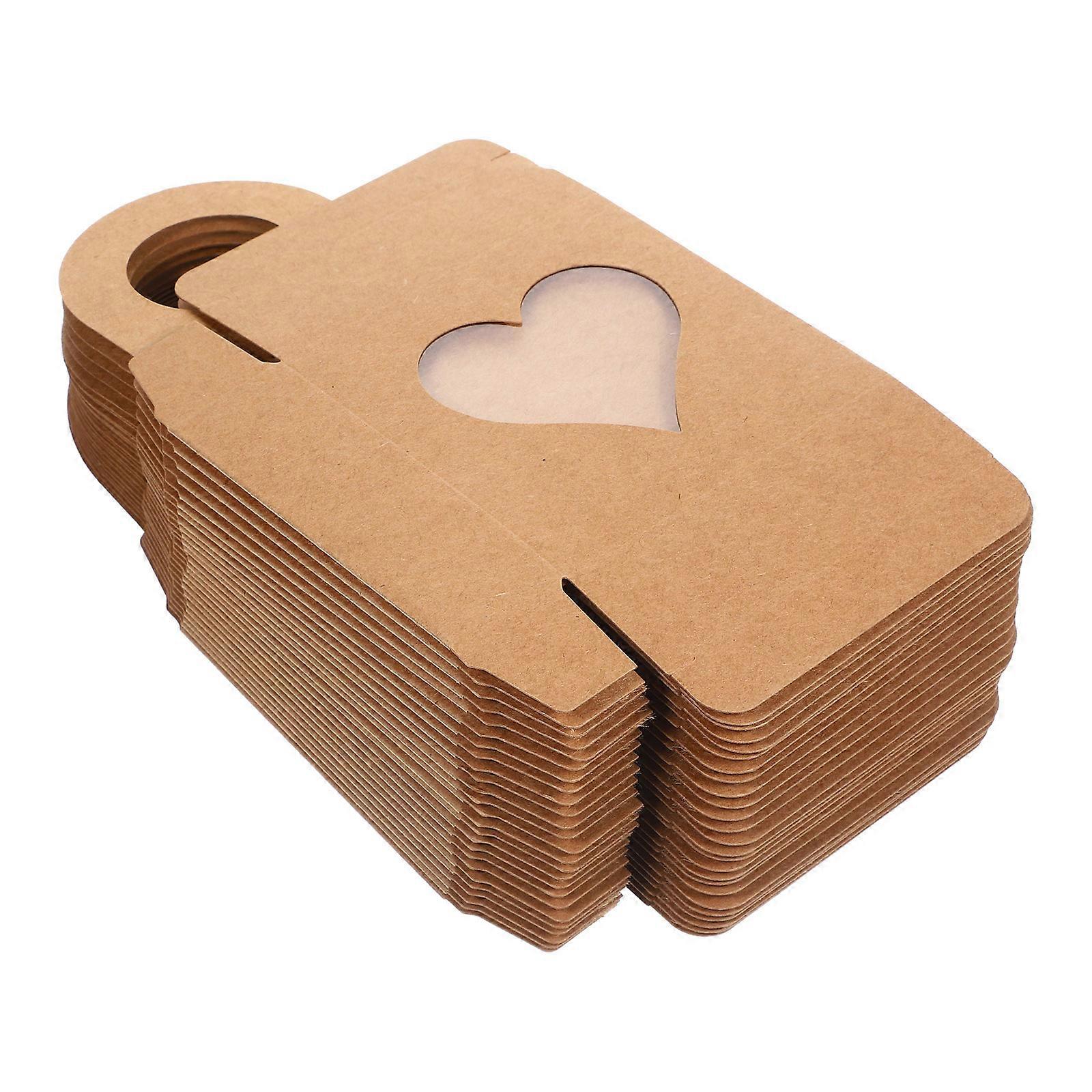 Packaging Kraft Paper Gift Box with Window for Hanging 30Pcs