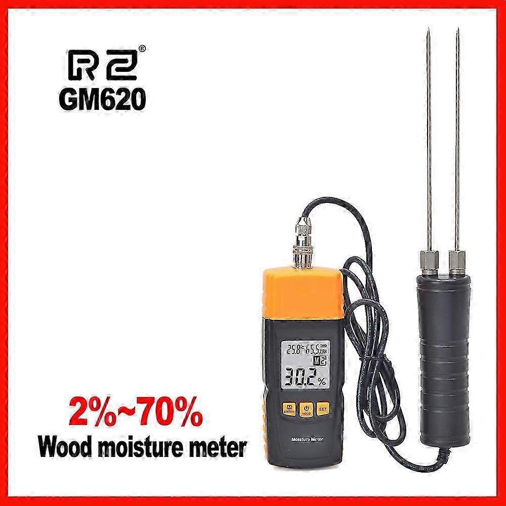 Wood Moisture Meter High Precision Adjustable for 4 tree species temperature Grain RZ GM620 25-26