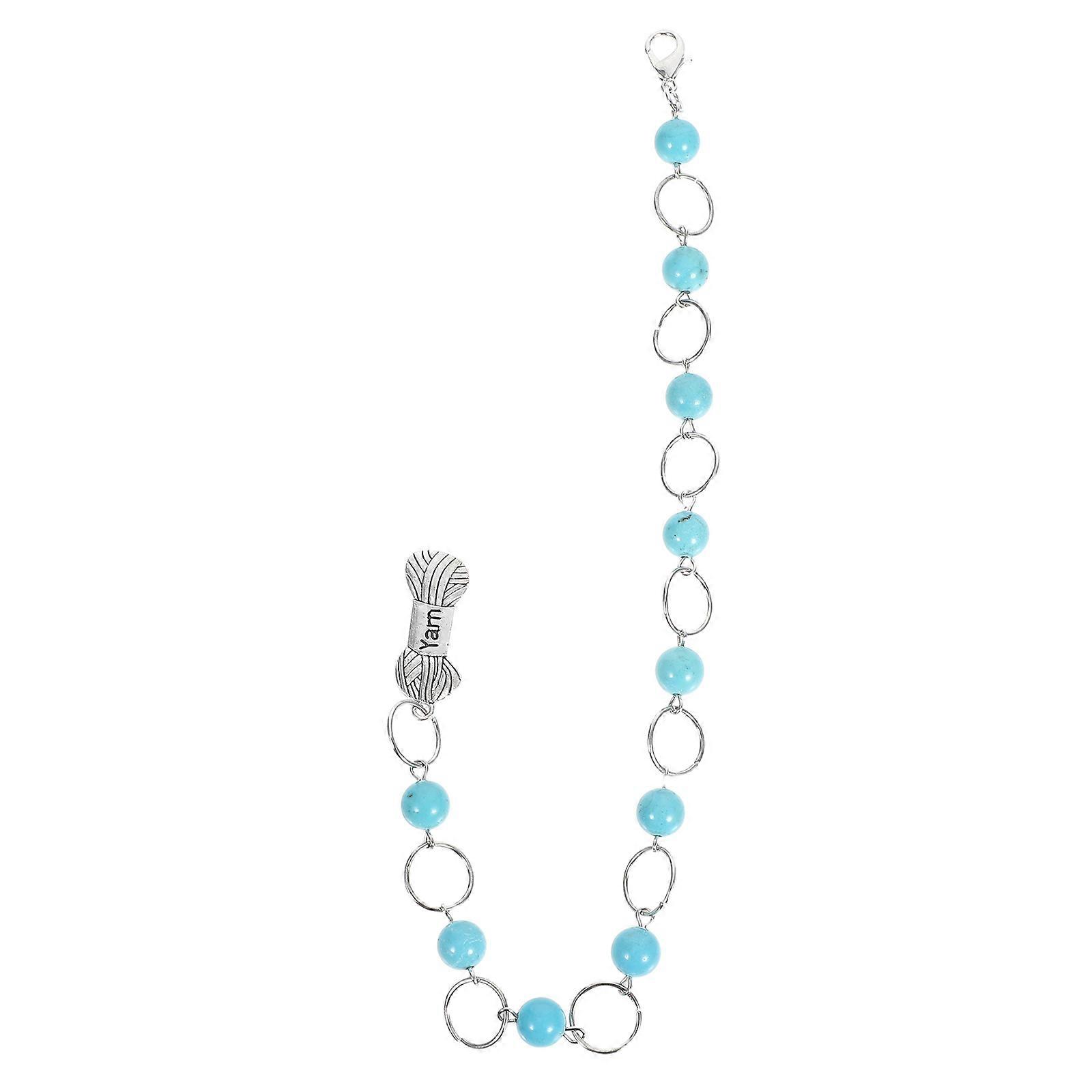 Stitch Marker Pendant With Beads Chain For Knitting Projects Knitting Row Counter Multi-Functional Design 1Set