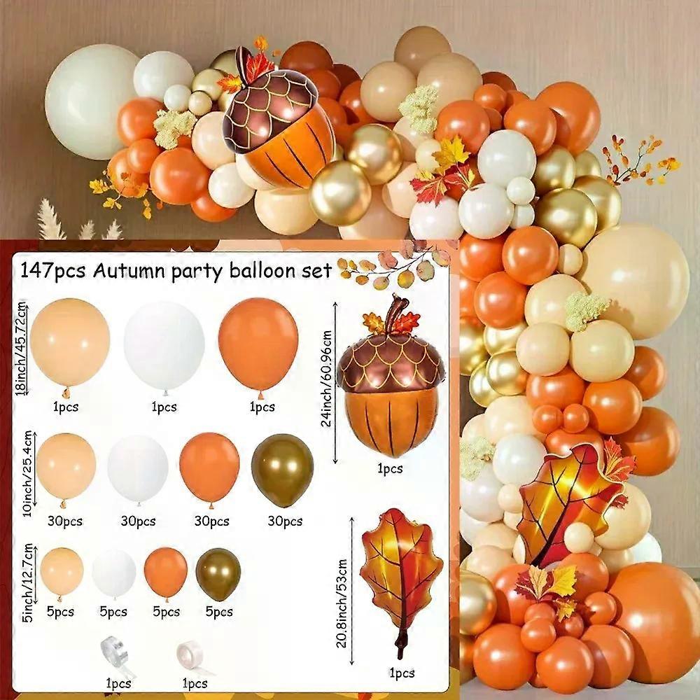147 Sets of Autumn Balloon Arch Gate Kits Suitable for Various Occasions Such As Birthdays Autumn Thanksgiving Harvest and More
