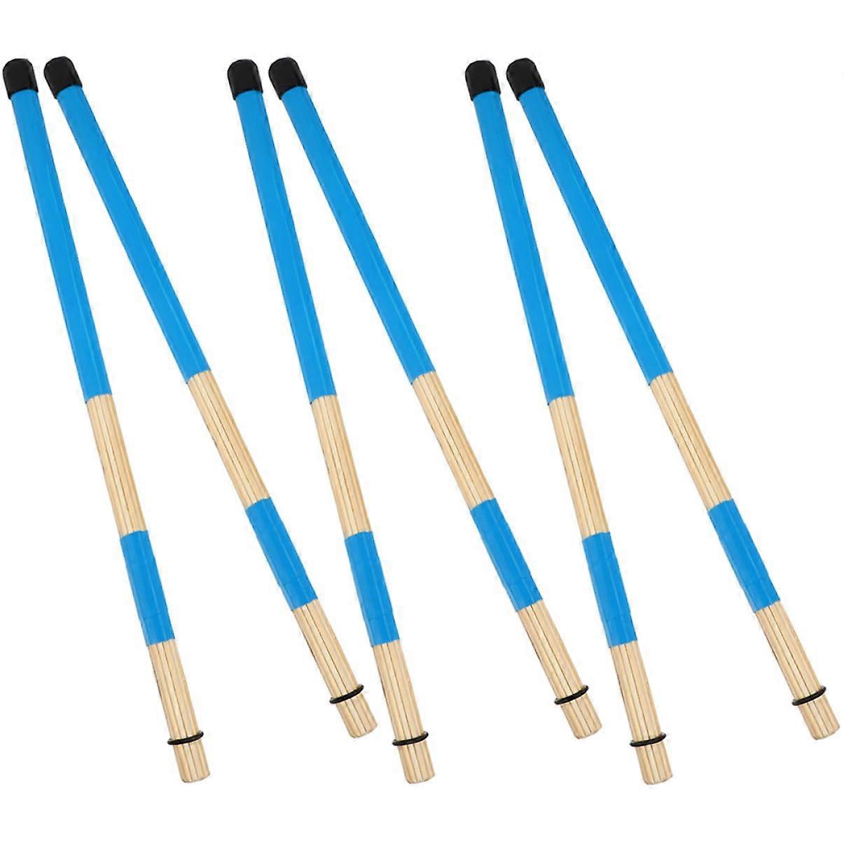 3 Pairs Drum Brushes with Comfortable Grip for Jazz and Folk Drummers, Durable for Practice and Performance