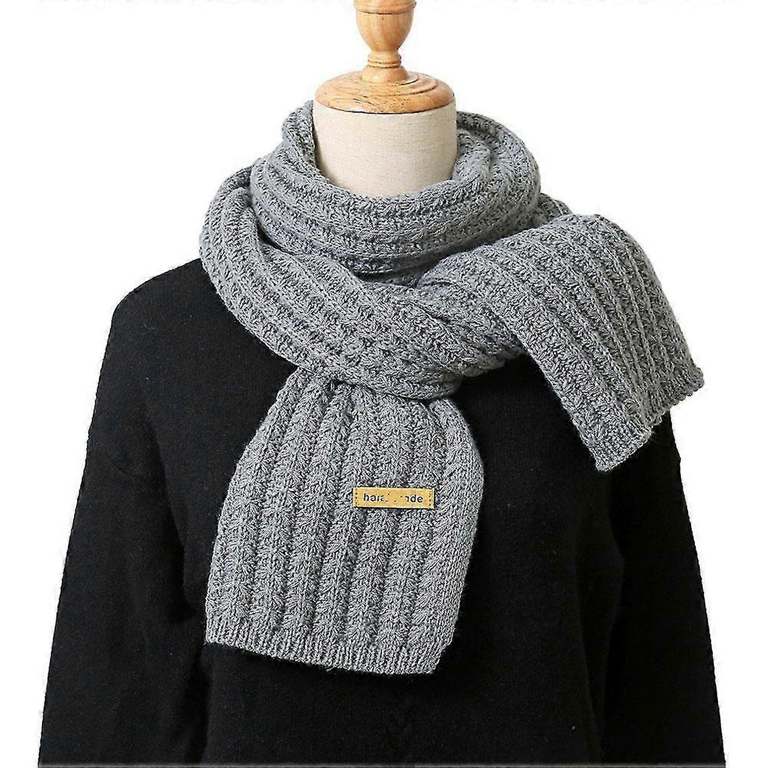 Dicker Warmer Strickschal Im Winter Herbst Weiche Einfarbige Modeschals