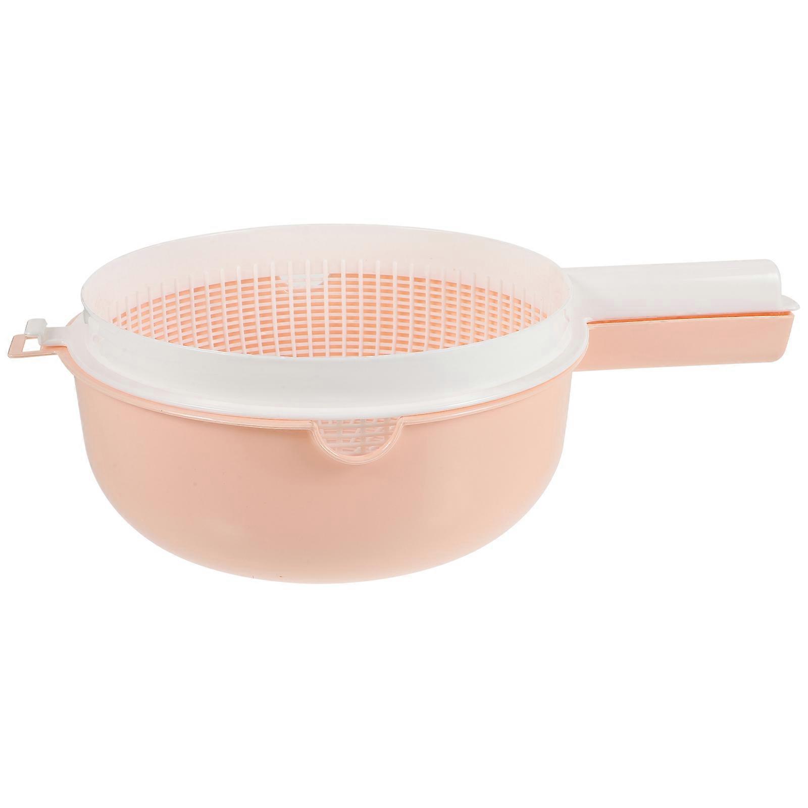 Multi-Functional Kitchen Strainer Basket Double Layer Design Wash Rice 1Set For Household