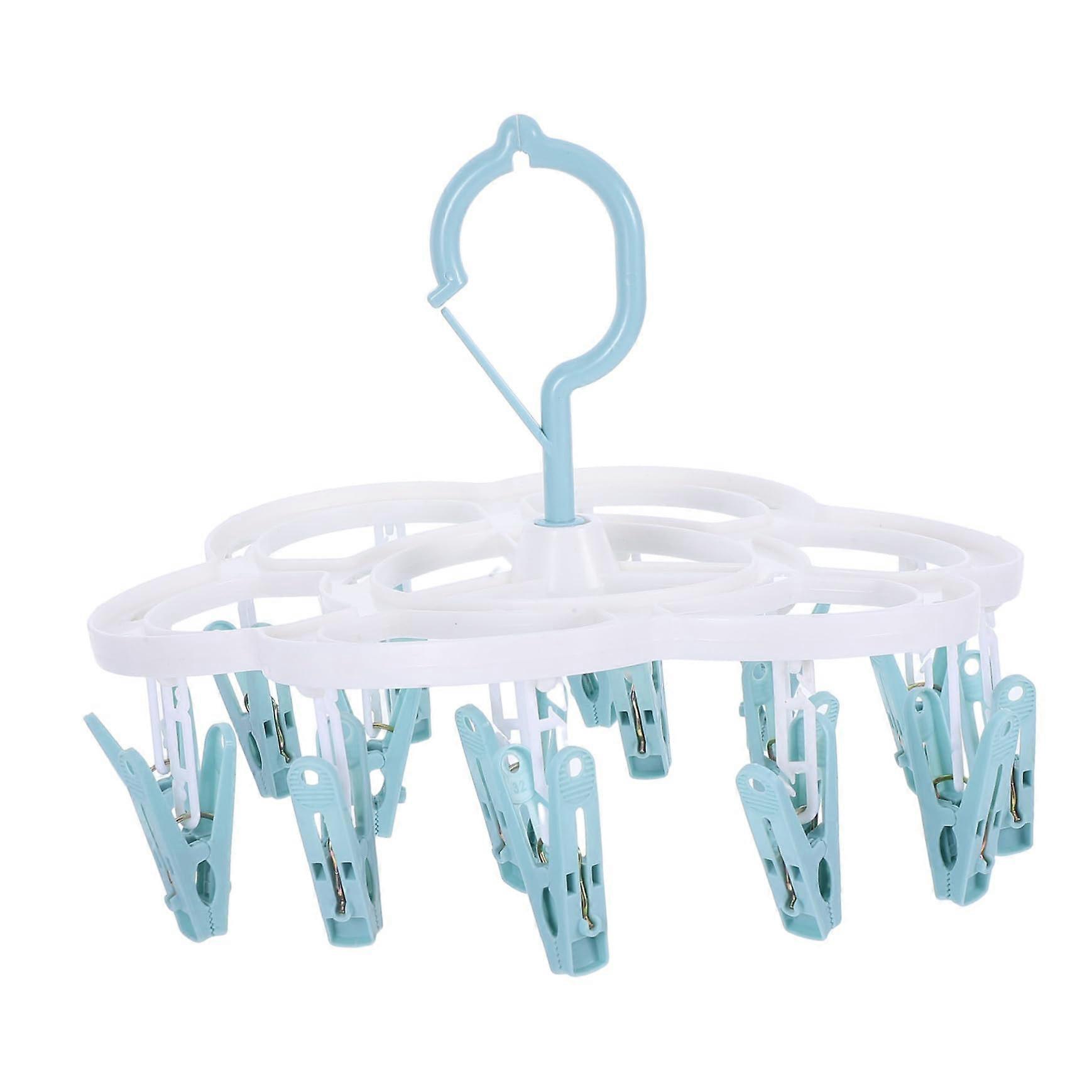 Clip Rotatable Clothes Drying Rack with Swivel Clips for Scarves Socks Towels and Pants