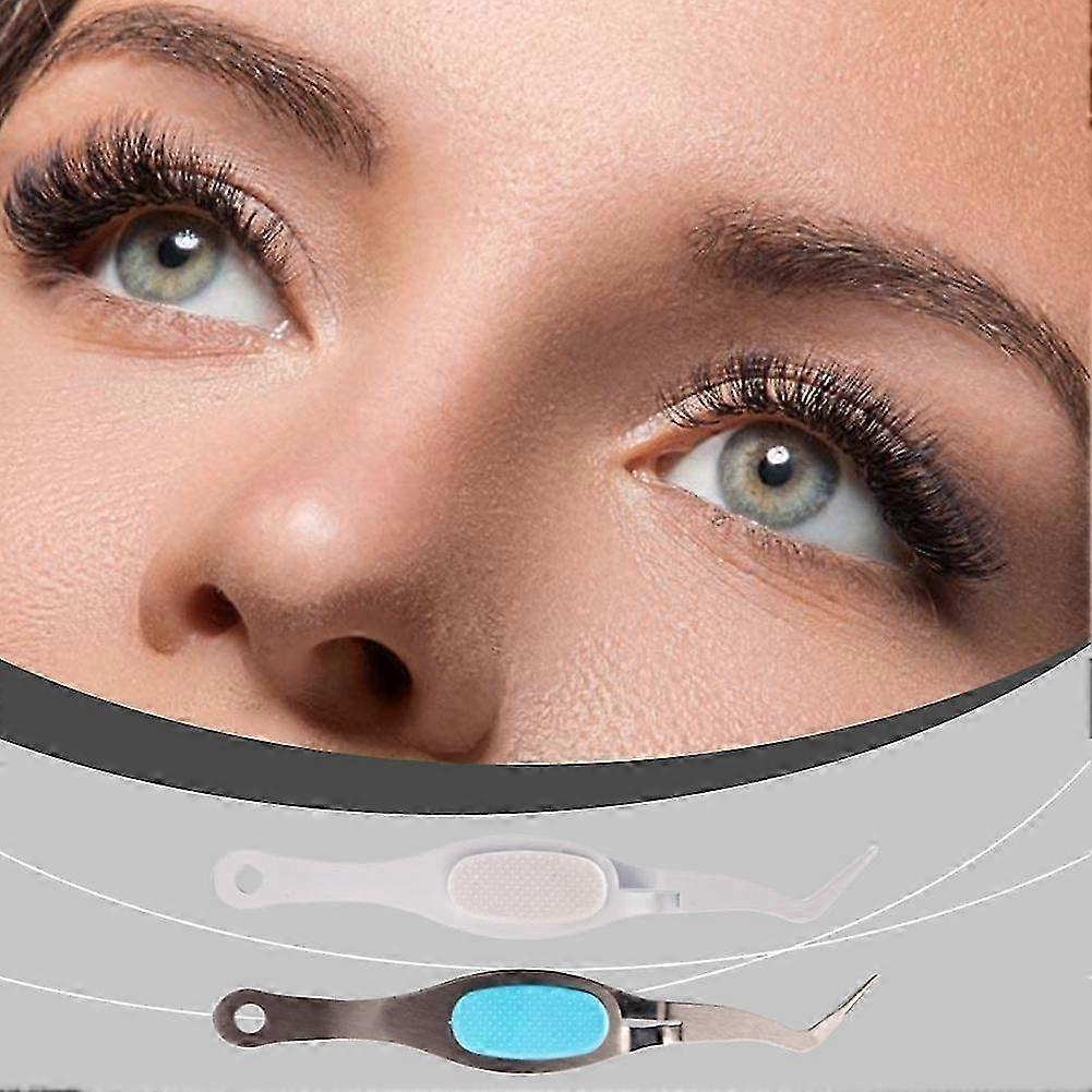 Professional Reverse Angle Eyelash Tweezers Stainless Steel for Precise Application