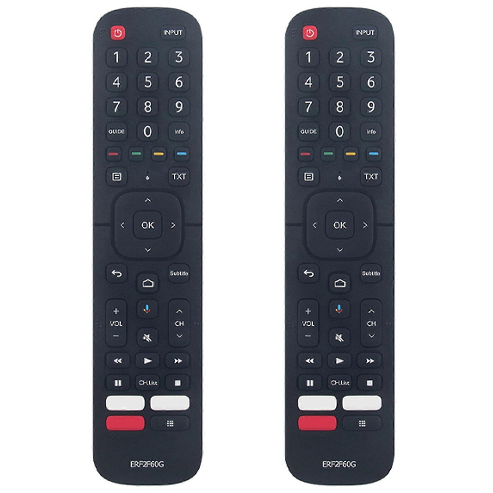 2X ERF2F60G Replace Remote Control for Hisense Smart Android TV 9.0 Pie 32A56E 40A56E(Without Voice Function)