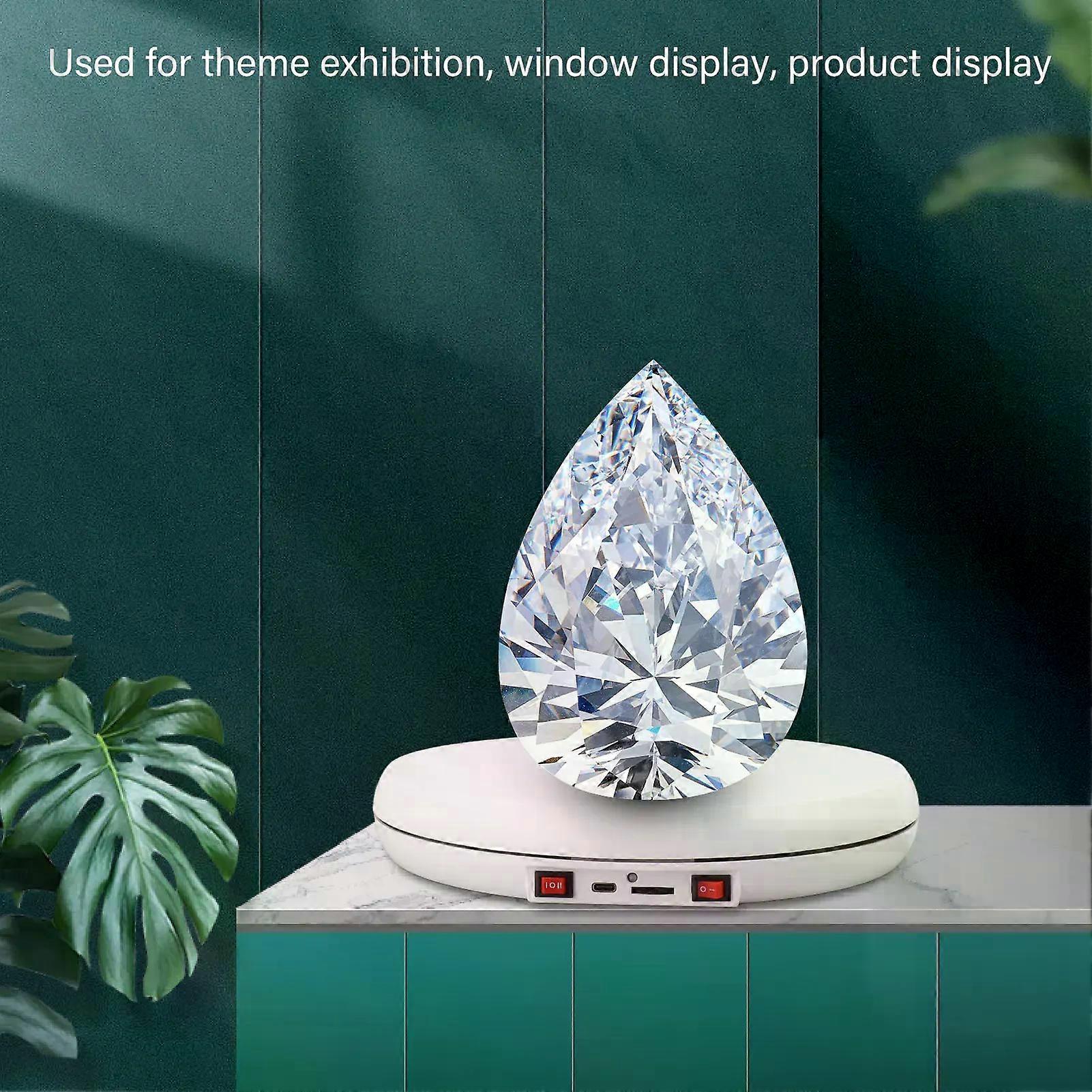 Electric Rotating Display Table LED Light 25cm Noiseless 20kg Load Capacity Turntable Display Stand for Jewelry